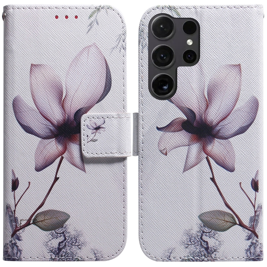 For Samsung Galaxy S24 Ultra 5G Coloured Drawing Flip Leather Phone Case(Magnolia) For Samsung Galaxy S24 Ultra 5G Coloured Drawing Flip Leather Phone Case(Magnolia)