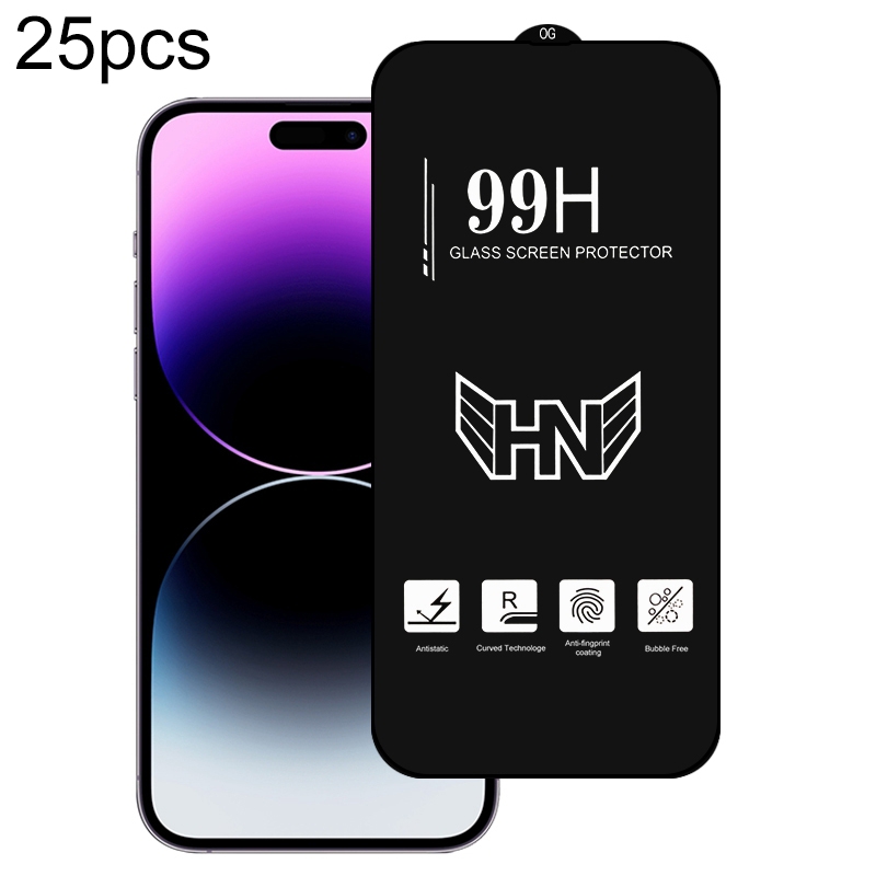 For iPhone 15 Pro 25pcs High Aluminum Large Arc Full Screen Tempered Glass Film For iPhone 15 Pro 25pcs High Aluminum Large Arc Full Screen Tempered Glass Film
