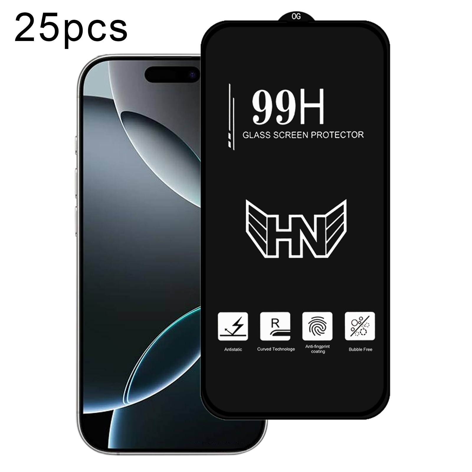 For iPhone 16 Pro 25pcs High Aluminum Large Arc Full Screen Tempered Glass Film For iPhone 16 Pro 25pcs High Aluminum Large Arc Full Screen Tempered Glass Film