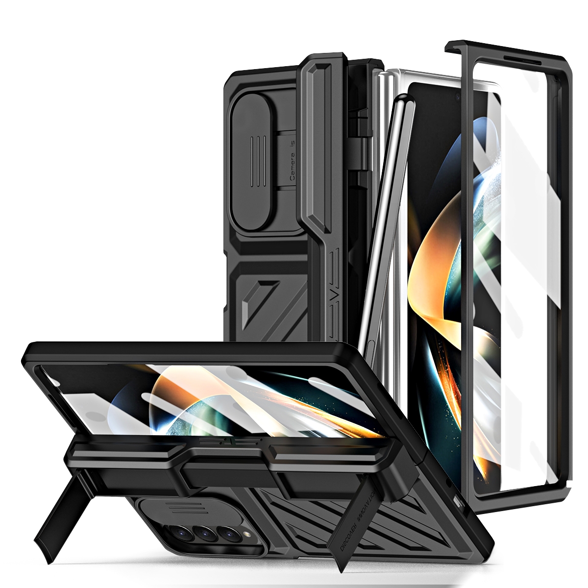 For Samsung Galaxy Z Fold4 TPU + PC Integrated All-inclusive Shockproof Phone Case with Pen(Black) For Samsung Galaxy Z Fold4 TPU + PC Integrated All-inclusive Shockproof Phone Case with Pen(Black)
