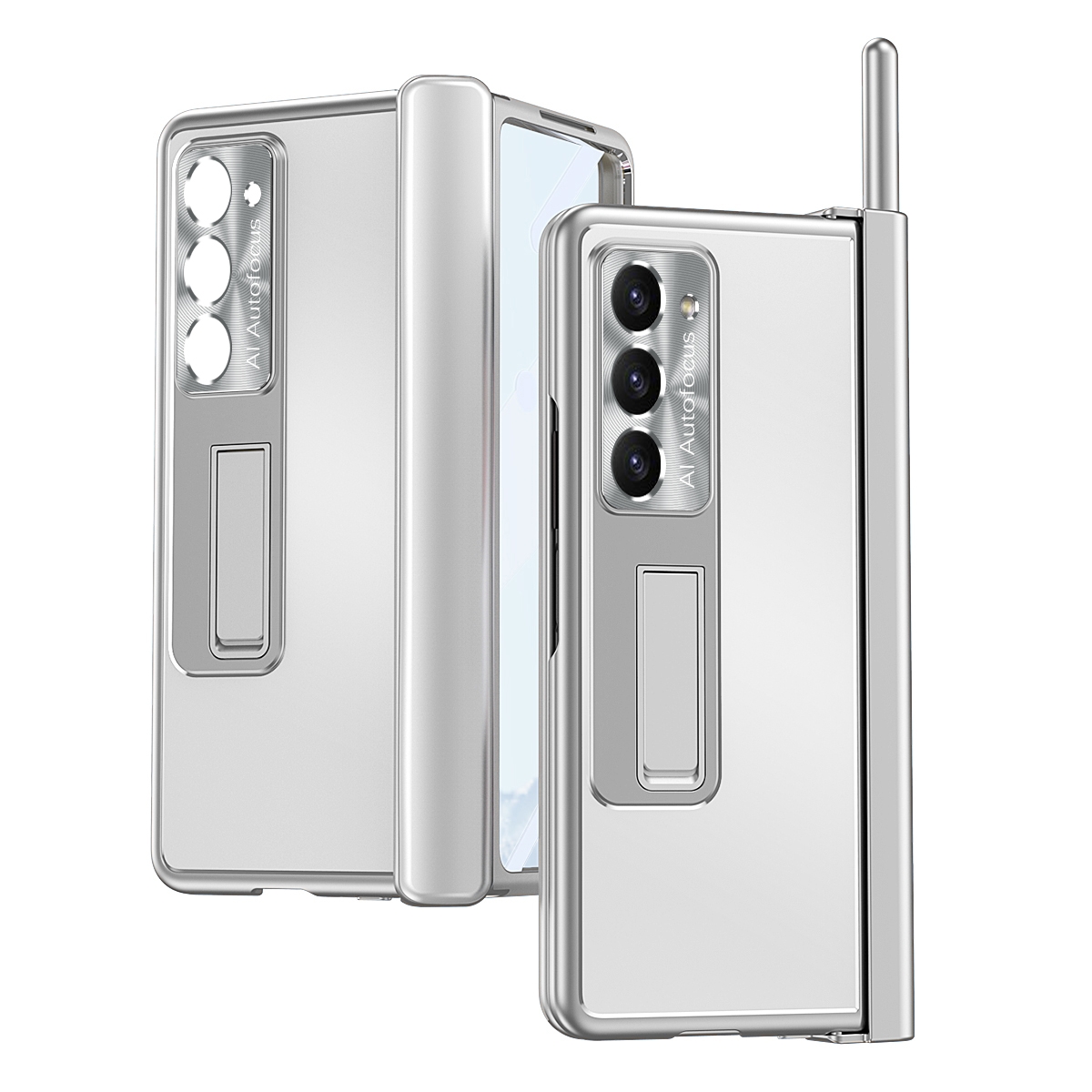 For Samsung Galaxy Z Fold5 Aluminum Alloy Double Hinge Shockproof Phone Protective Case(Silver) For Samsung Galaxy Z Fold5 Aluminum Alloy Double Hinge Shockproof Phone Protective Case(Silver)
