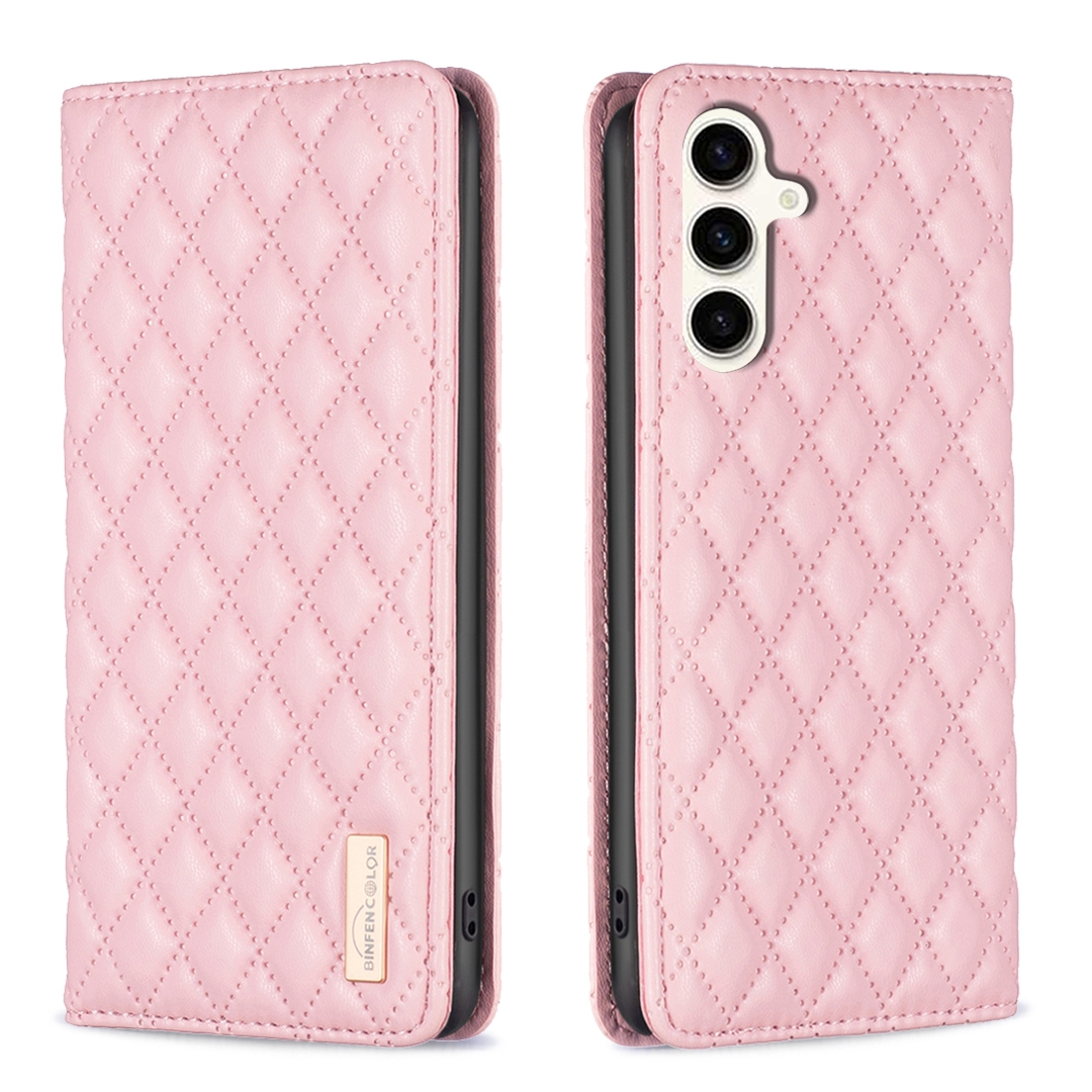 For Samsung Galaxy S23 FE 5G Diamond Lattice Magnetic Leather Flip Phone Case(Pink) For Samsung Galaxy S23 FE 5G Diamond Lattice Magnetic Leather Flip Phone Case(Pink)