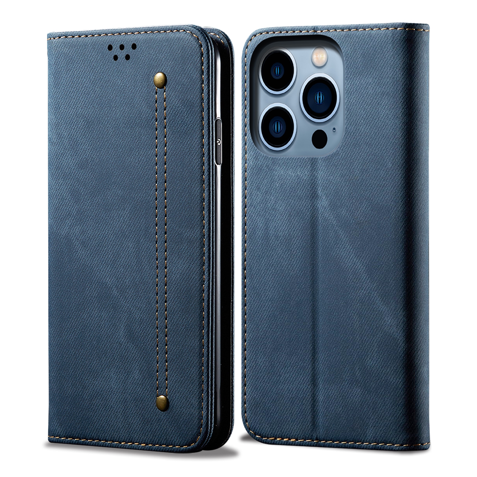 For iPhone 15 Pro Denim Texture Casual Style Horizontal Flip Leather Case(Blue) For iPhone 15 Pro Denim Texture Casual Style Horizontal Flip Leather Case(Blue)