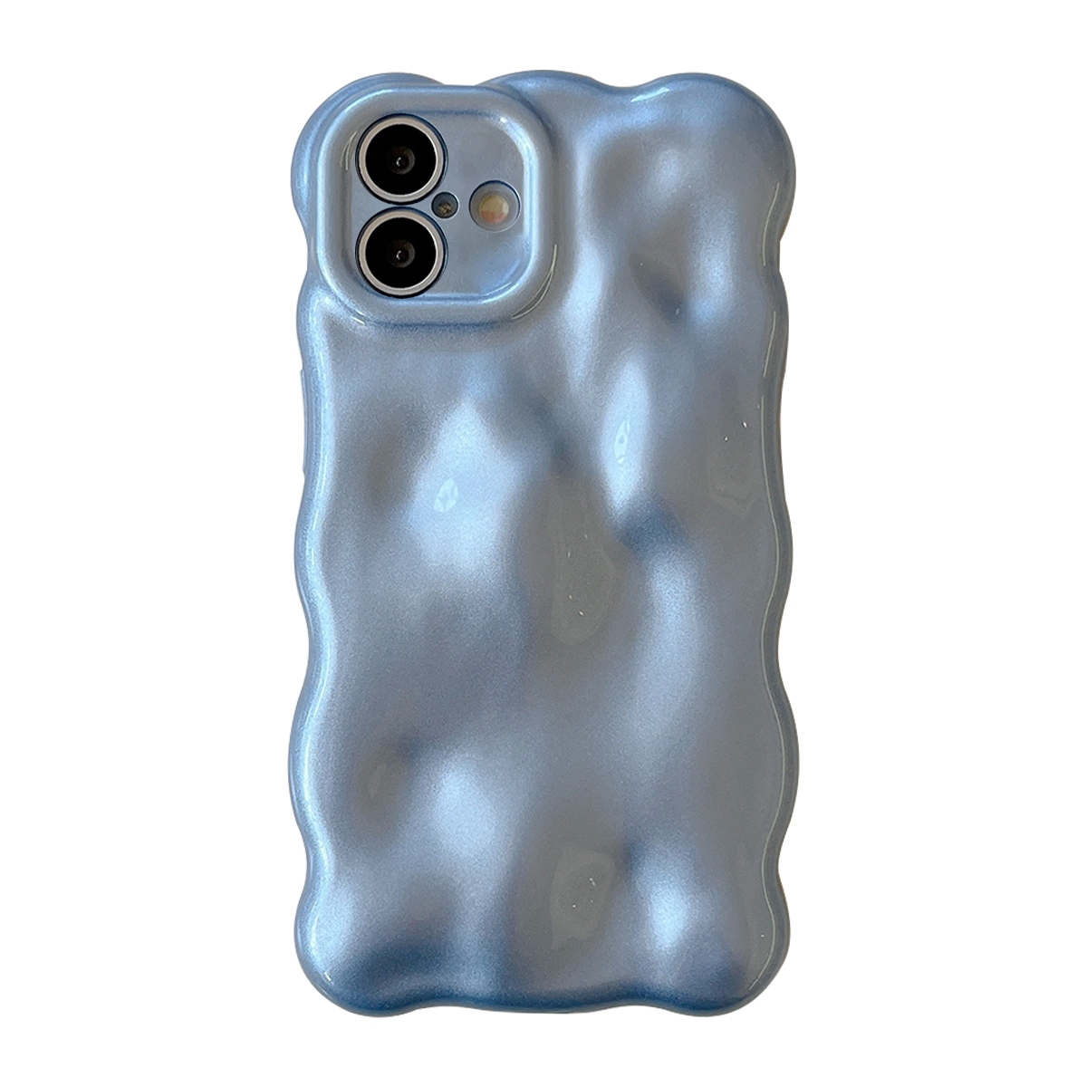 For iPhone 16 Wave Bubbles TPU Phone Case(Pearlescent Blue) For iPhone 16 Wave Bubbles TPU Phone Case(Pearlescent Blue)