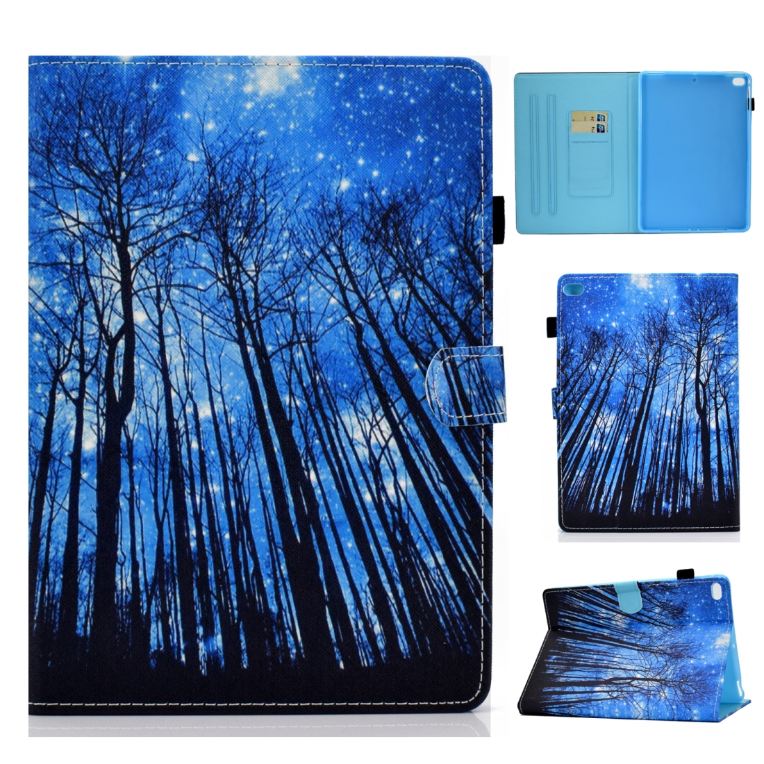 For iPad 9.7 (2017) / (2018) / Air 2 / Air Colored Drawing Stitching Horizontal Flip Leather Case with Holder & Card Slots & Sleep / Wake-up Function(Forest) For iPad 9.7 (2017) / (2018) / Air 2 / Air Colored Drawing Stitching Horizontal Flip Leather Case with Holder & Card Slots & Sleep / Wake-up Function(Forest)