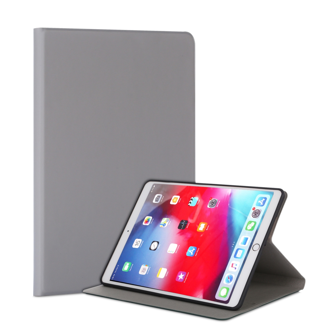 For iPad Pro 10.5 inch TPU Electric Pressed Horizontal Flip Leather Case with Holder(Grey)
