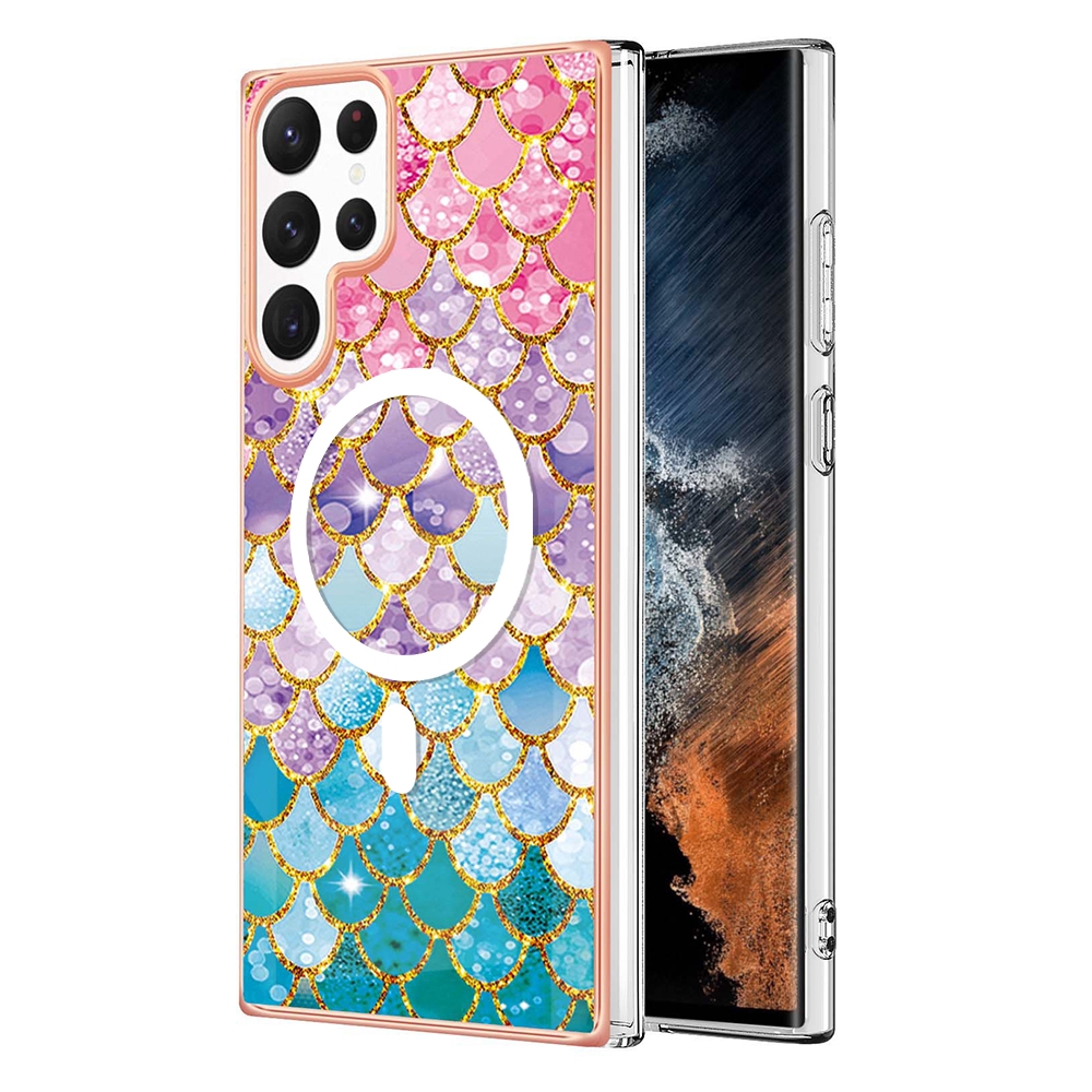 For Samsung Galaxy S22 Ultra 5G Marble Pattern Dual-side IMD Magsafe TPU Phone Case(Colorful Scales) For Samsung Galaxy S22 Ultra 5G Marble Pattern Dual-side IMD Magsafe TPU Phone Case(Colorful Scales)