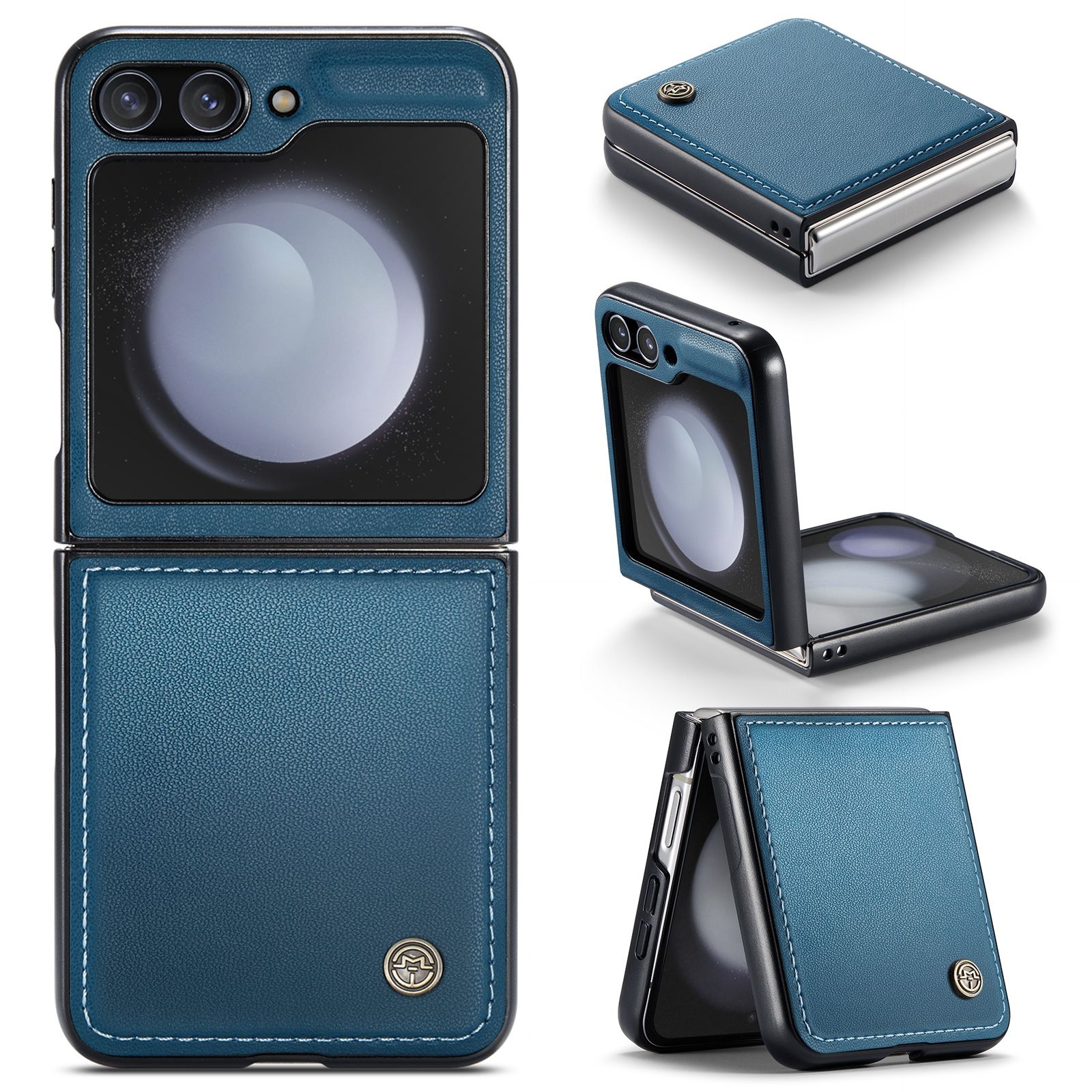 For Samsung Galaxy Z Flip5 CaseMe 023 Butterfly Buckle Litchi Texture RFID Anti-theft Leather Phone Case(Blue) For Samsung Galaxy Z Flip5 CaseMe 023 Butterfly Buckle Litchi Texture RFID Anti-theft Leather Phone Case(Blue)