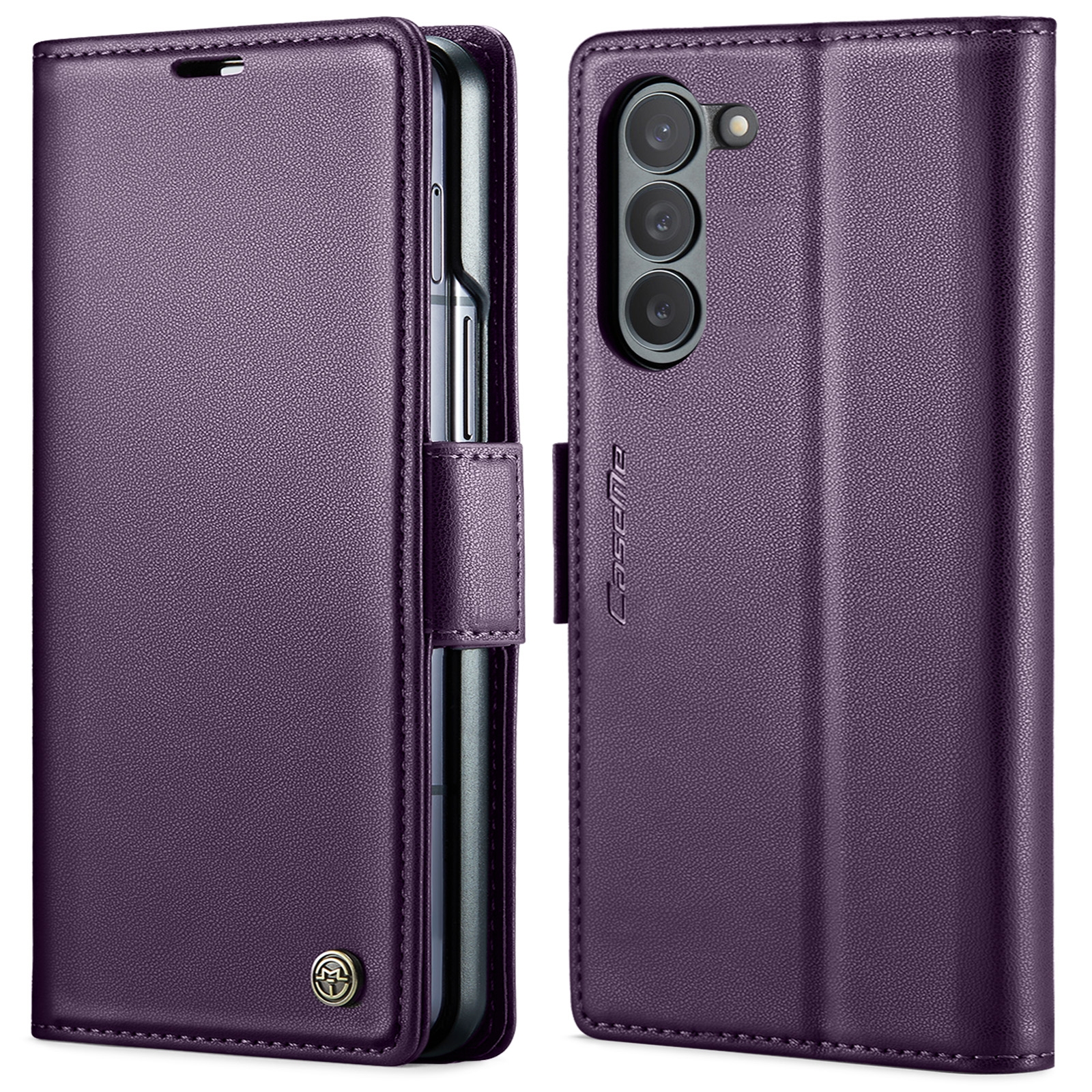 For Samsung Galaxy Z Fold6 5G CaseMe 023 Butterfly Buckle Litchi Texture RFID Anti-theft Leather Phone Case(Pearly Purple) For Samsung Galaxy Z Fold6 5G CaseMe 023 Butterfly Buckle Litchi Texture RFID Anti-theft Leather Phone Case(Pearly Purple)