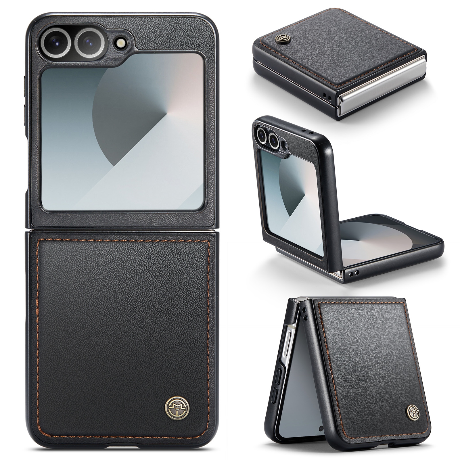 For Samsung Galaxy Z Flip6 5G CaseMe 023 Butterfly Buckle Litchi Texture RFID Anti-theft Leather Phone Case(Black) For Samsung Galaxy Z Flip6 5G CaseMe 023 Butterfly Buckle Litchi Texture RFID Anti-theft Leather Phone Case(Black)