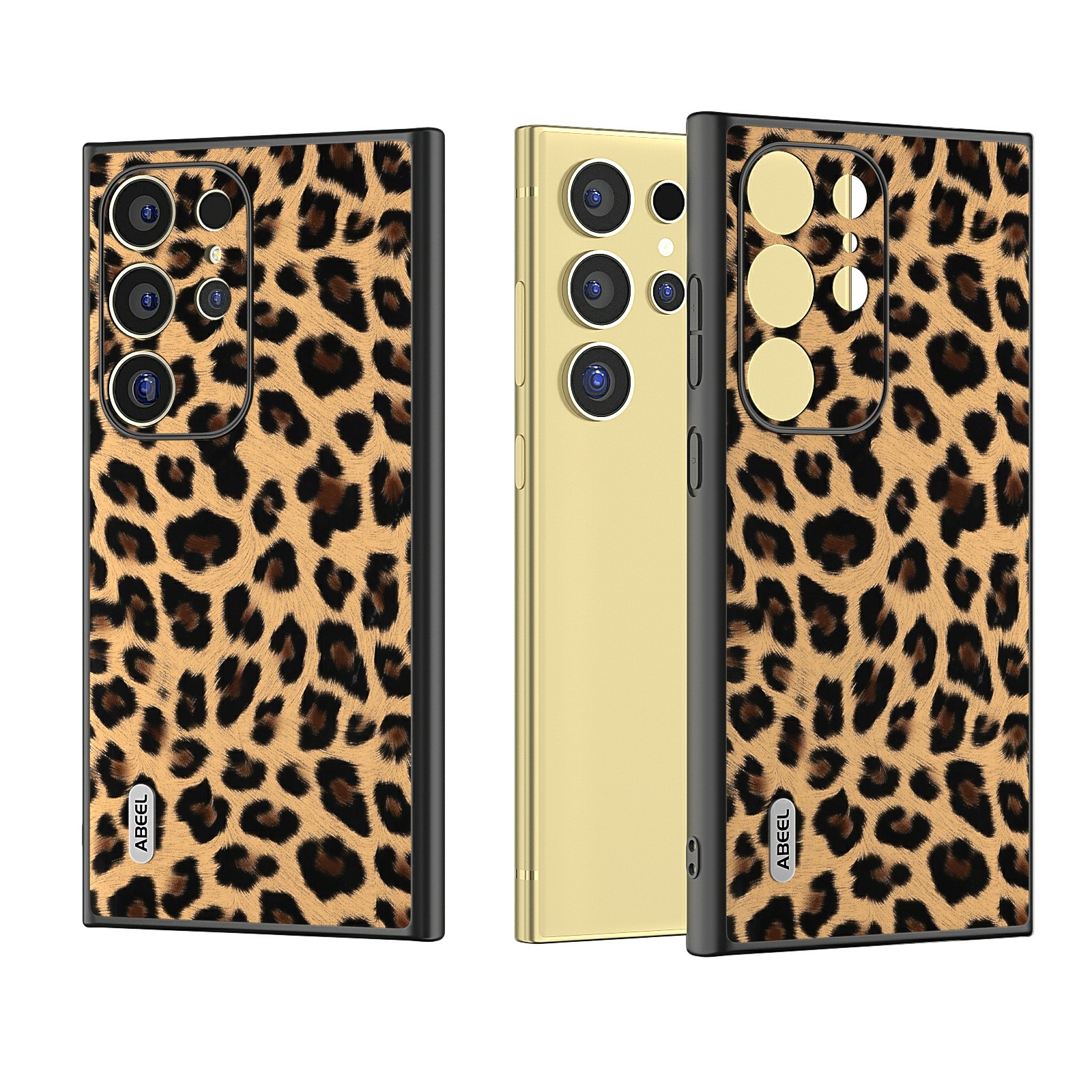 For Samsung Galaxy S24 Ultra 5G ABEEL Black Edge Leopard Phone Case(Leopard Print) For Samsung Galaxy S24 Ultra 5G ABEEL Black Edge Leopard Phone Case(Leopard Print)