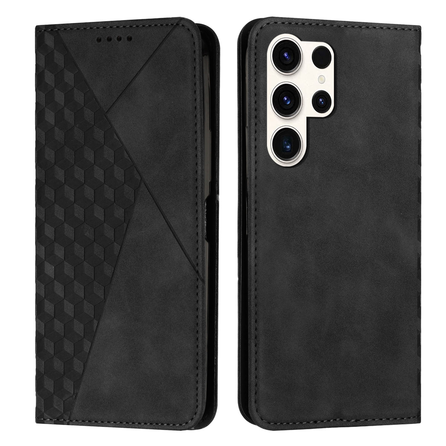 ForSamsung Galaxy S24 Ultra Diamond Splicing Skin Feel Magnetic Leather Phone Case(Black) ForSamsung Galaxy S24 Ultra Diamond Splicing Skin Feel Magnetic Leather Phone Case(Black)