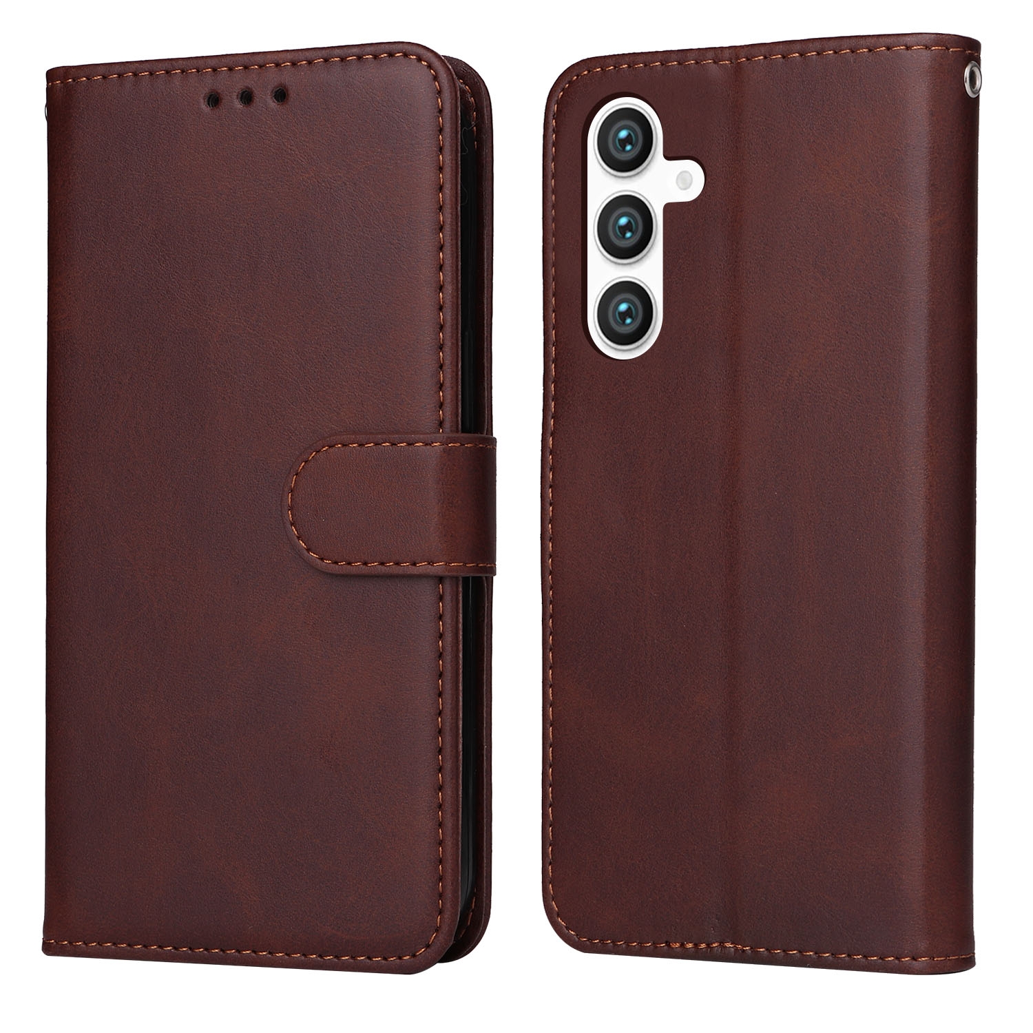 For Samsung Galaxy S23 FE 5G Classic Calf Texture Flip Leather Phone Case(Brown) For Samsung Galaxy S23 FE 5G Classic Calf Texture Flip Leather Phone Case(Brown)