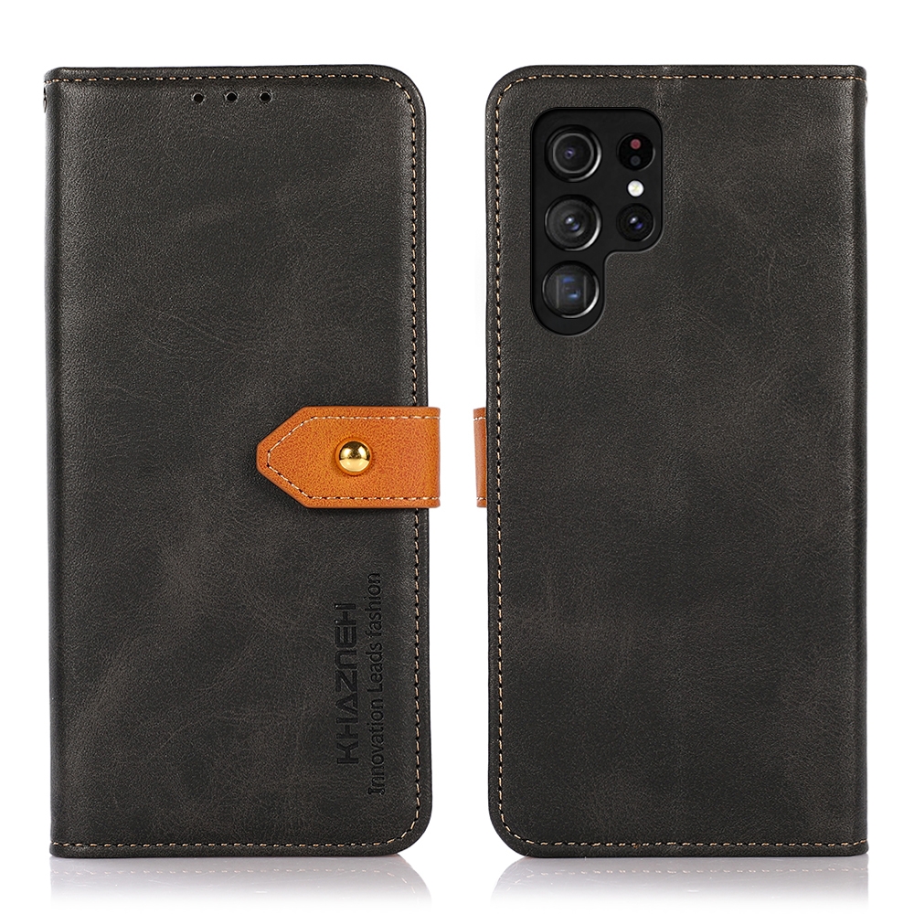 For Samsung Galaxy S24 Ultra 5G KHAZNEH Dual-color Cowhide Texture Flip Leather Phone Case(Black) For Samsung Galaxy S24 Ultra 5G KHAZNEH Dual-color Cowhide Texture Flip Leather Phone Case(Black)