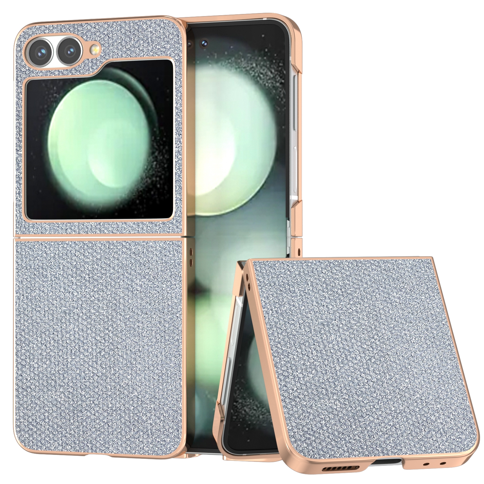 For Samsung Galaxy Z Flip6 Nano Plating Diamond Texture Phone Case(Black) For Samsung Galaxy Z Flip6 Nano Plating Diamond Texture Phone Case(Black)