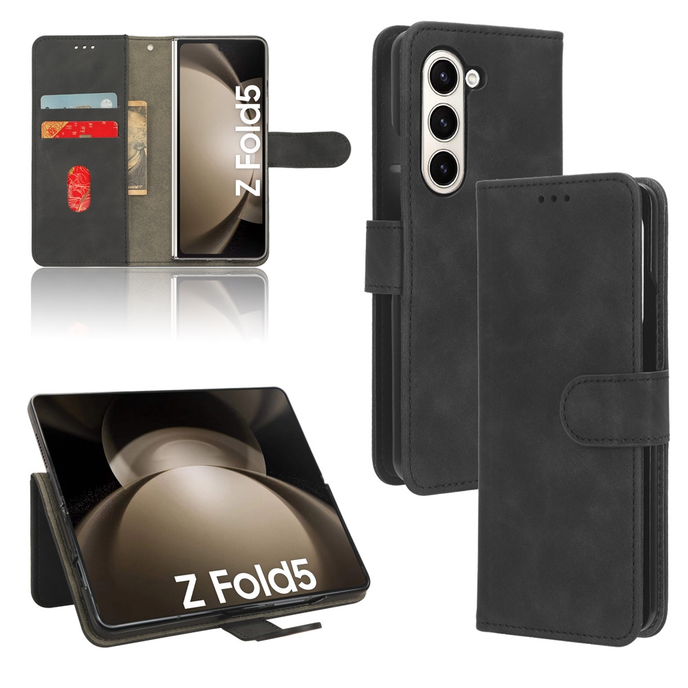 For Samsung Galaxy Z Fold5 Skin Feel Magnetic Flip Leather Phone Case(Black) For Samsung Galaxy Z Fold5 Skin Feel Magnetic Flip Leather Phone Case(Black)