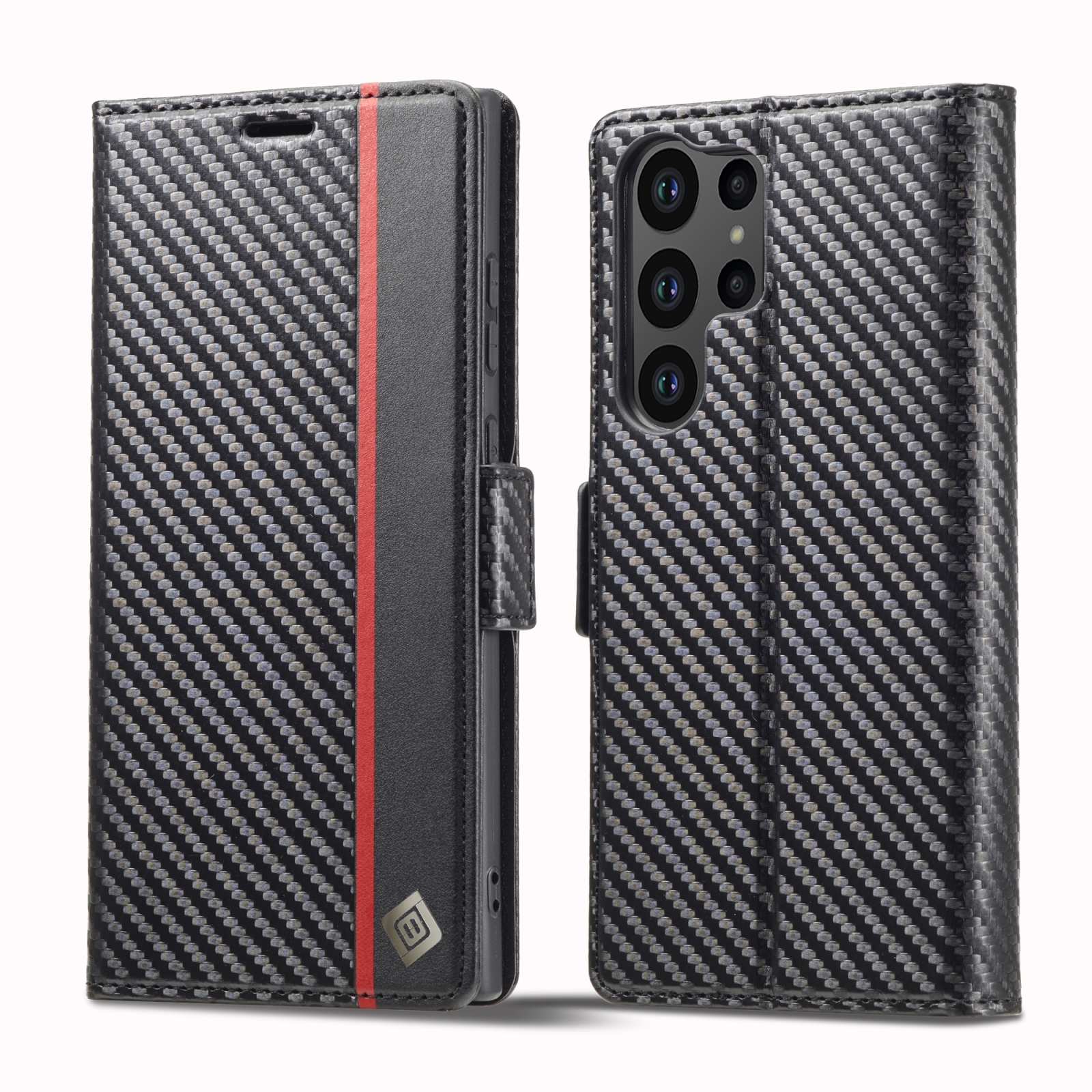 For Samsung Galaxy S24 Ultra 5G LC.IMEEKE Carbon Fiber Leather Phone Case(Vertical Black) For Samsung Galaxy S24 Ultra 5G LC.IMEEKE Carbon Fiber Leather Phone Case(Vertical Black)