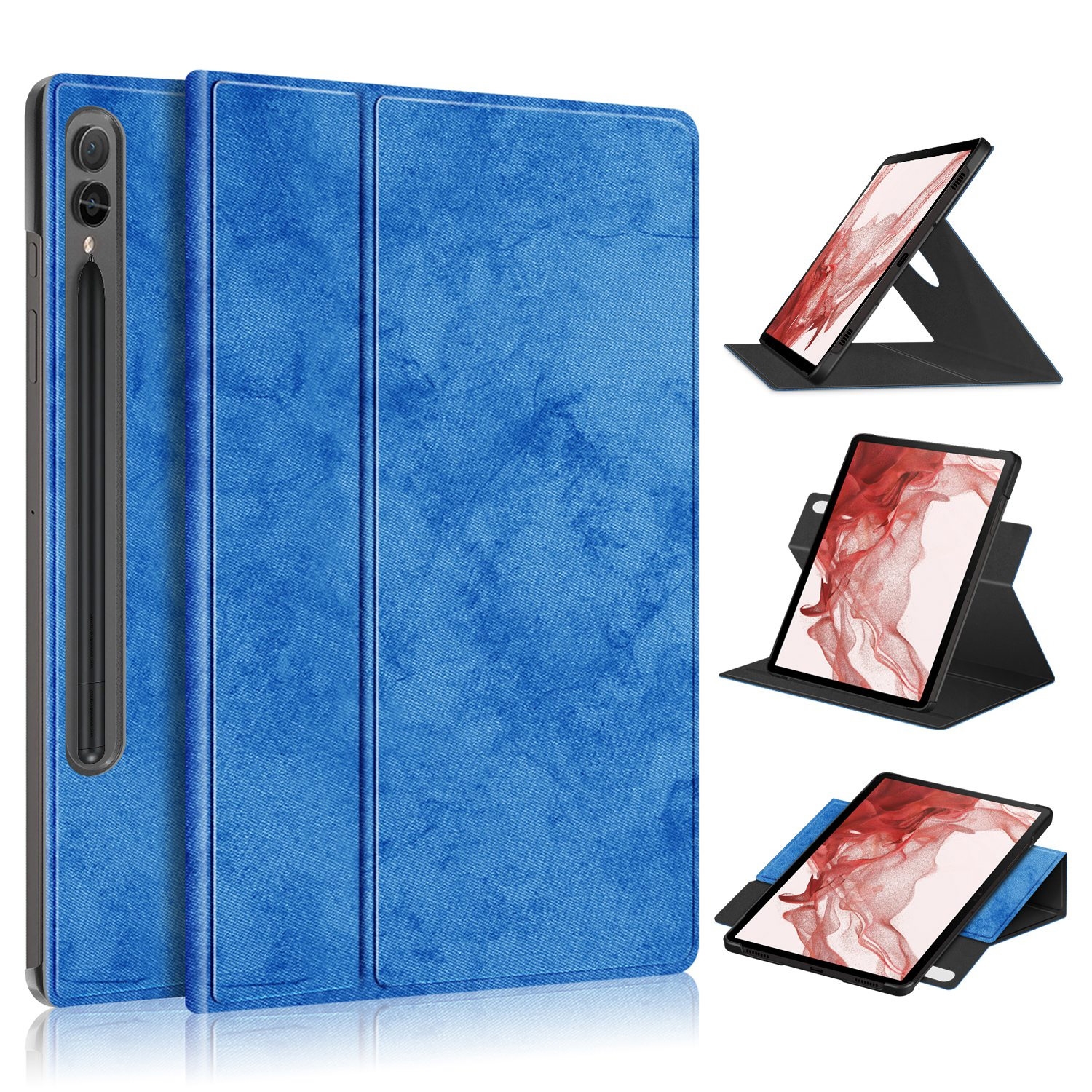 For Samsung Galaxy Tab S9+ 360 Rotation Stand Smart Leather Tablet Case(Blue) For Samsung Galaxy Tab S9+ 360 Rotation Stand Smart Leather Tablet Case(Blue)