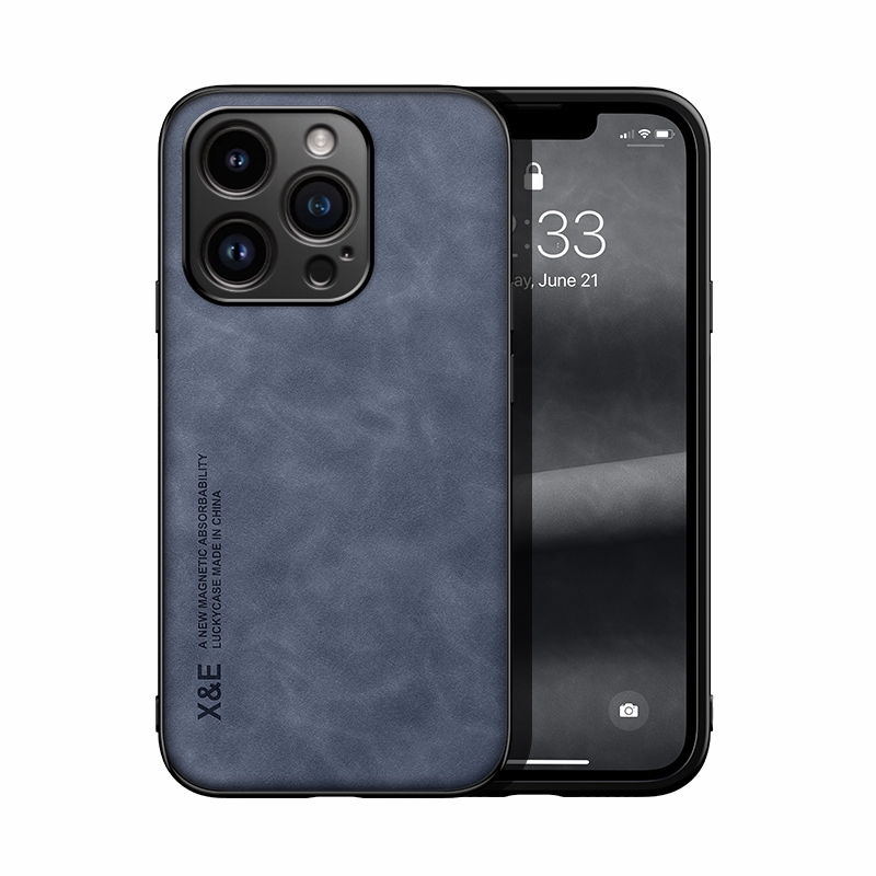 For iPhone 16 Pro Skin Feel Magnetic Leather Back Phone Case(Blue) For iPhone 16 Pro Skin Feel Magnetic Leather Back Phone Case(Blue)