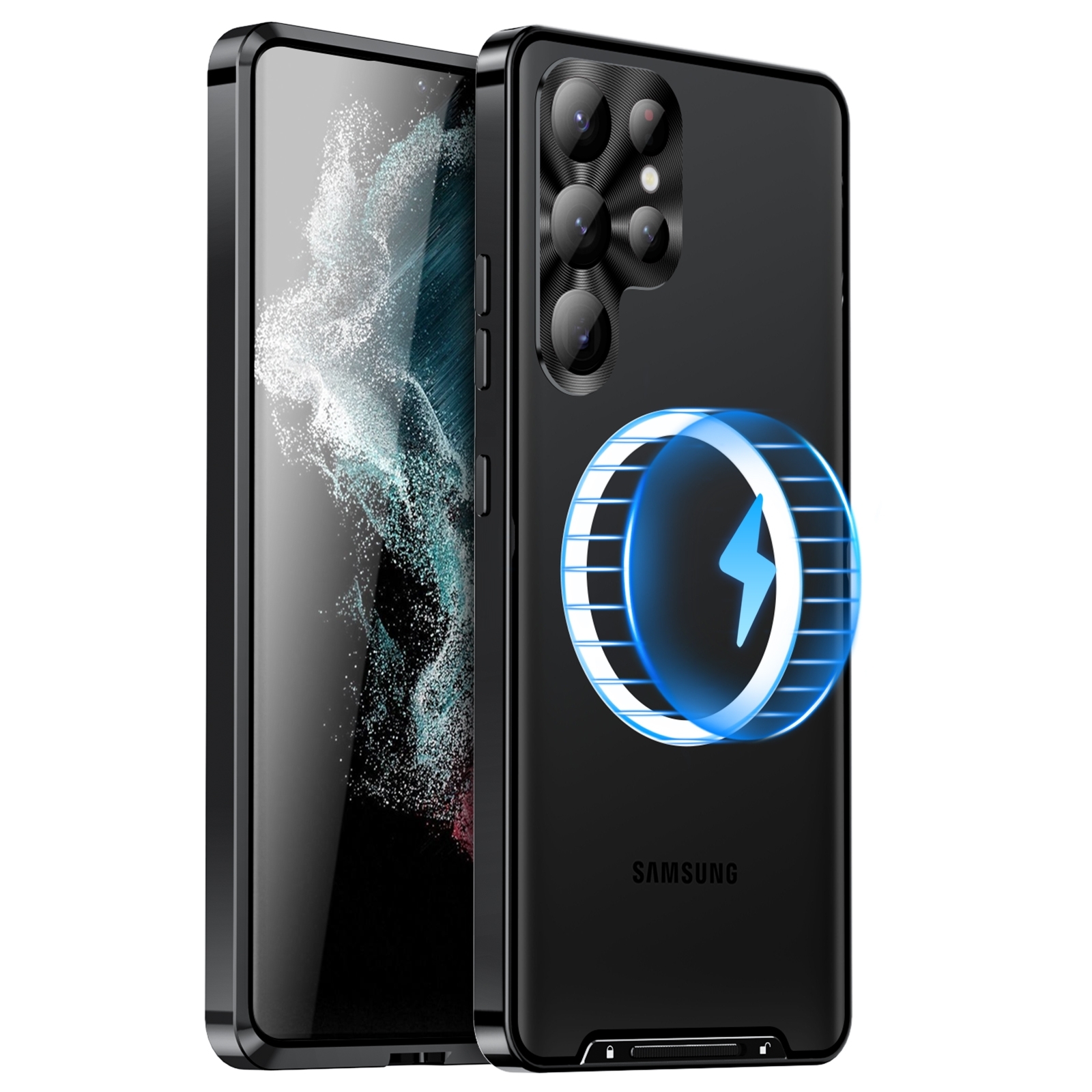 For Samsung Galaxy S24 Ultra 5G MagSafe Magnetic Frosted Metal Phone Case(Black) For Samsung Galaxy S24 Ultra 5G MagSafe Magnetic Frosted Metal Phone Case(Black)