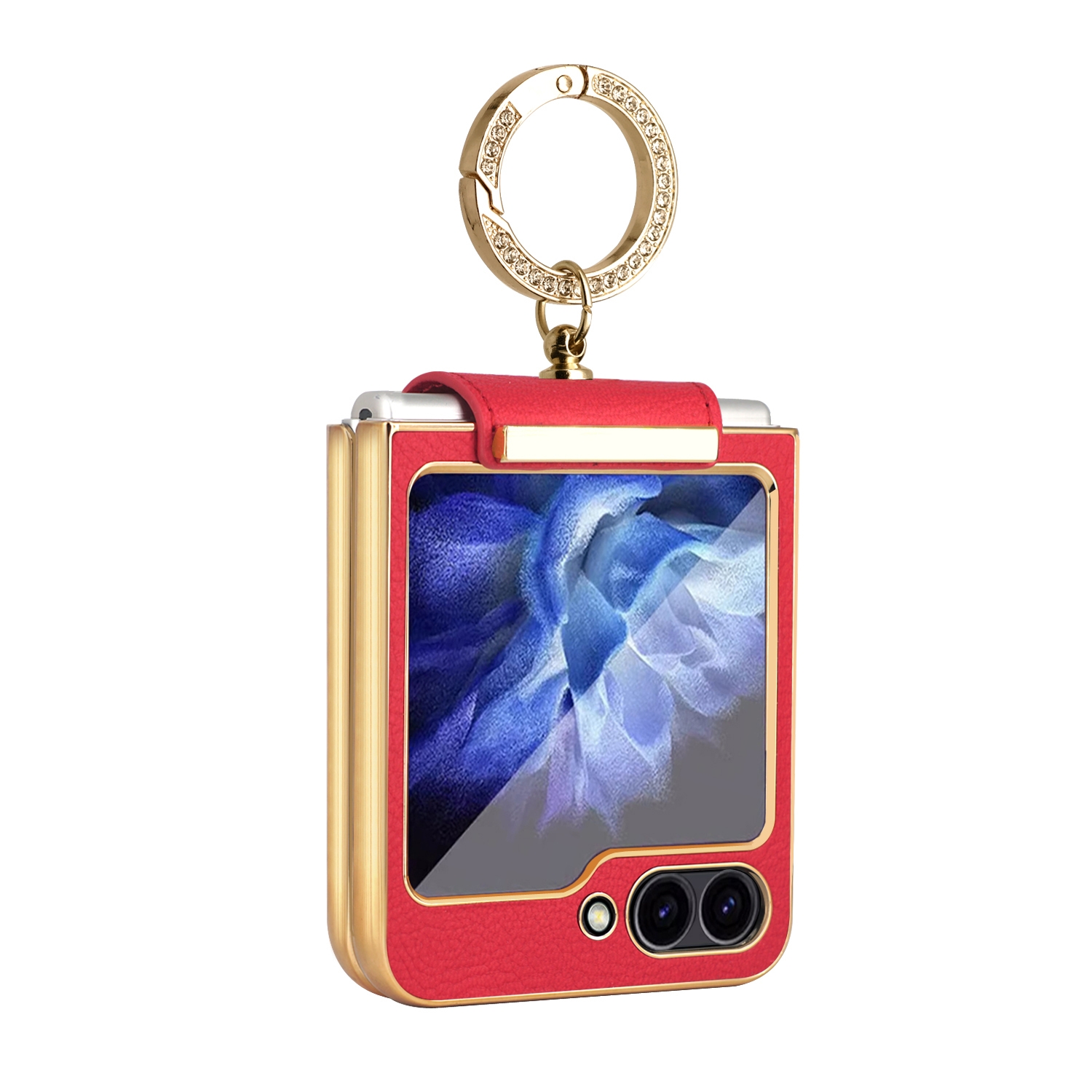 For Samsung Galaxy Z Flip6 Colorful PU Phone Case with Ring Holder(Red) For Samsung Galaxy Z Flip6 Colorful PU Phone Case with Ring Holder(Red)
