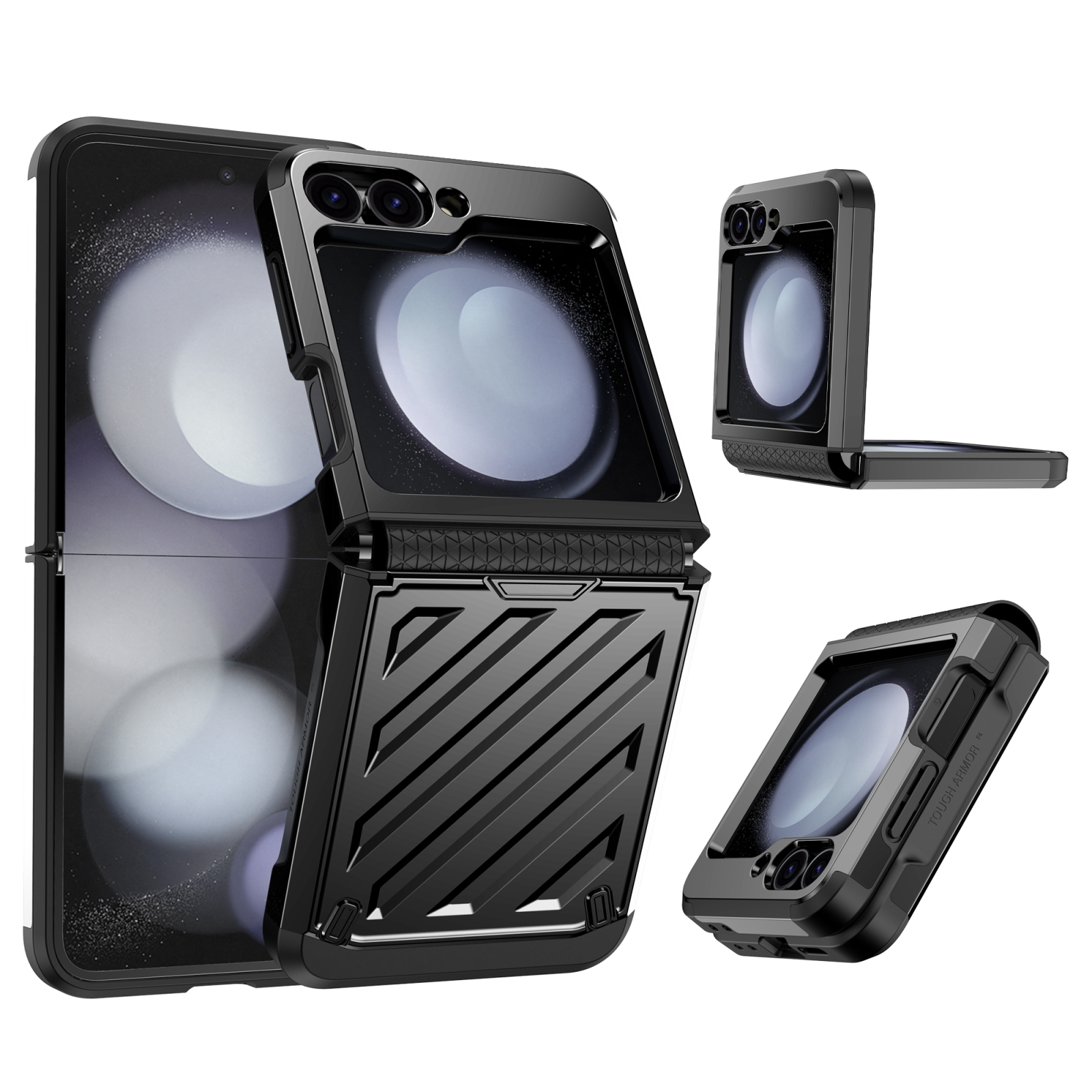 For Samsung Galaxy Z Flip6 5G 2 in 1 Color Contrast TPU Hybrid PC Phone Case(Black) For Samsung Galaxy Z Flip6 5G 2 in 1 Color Contrast TPU Hybrid PC Phone Case(Black)