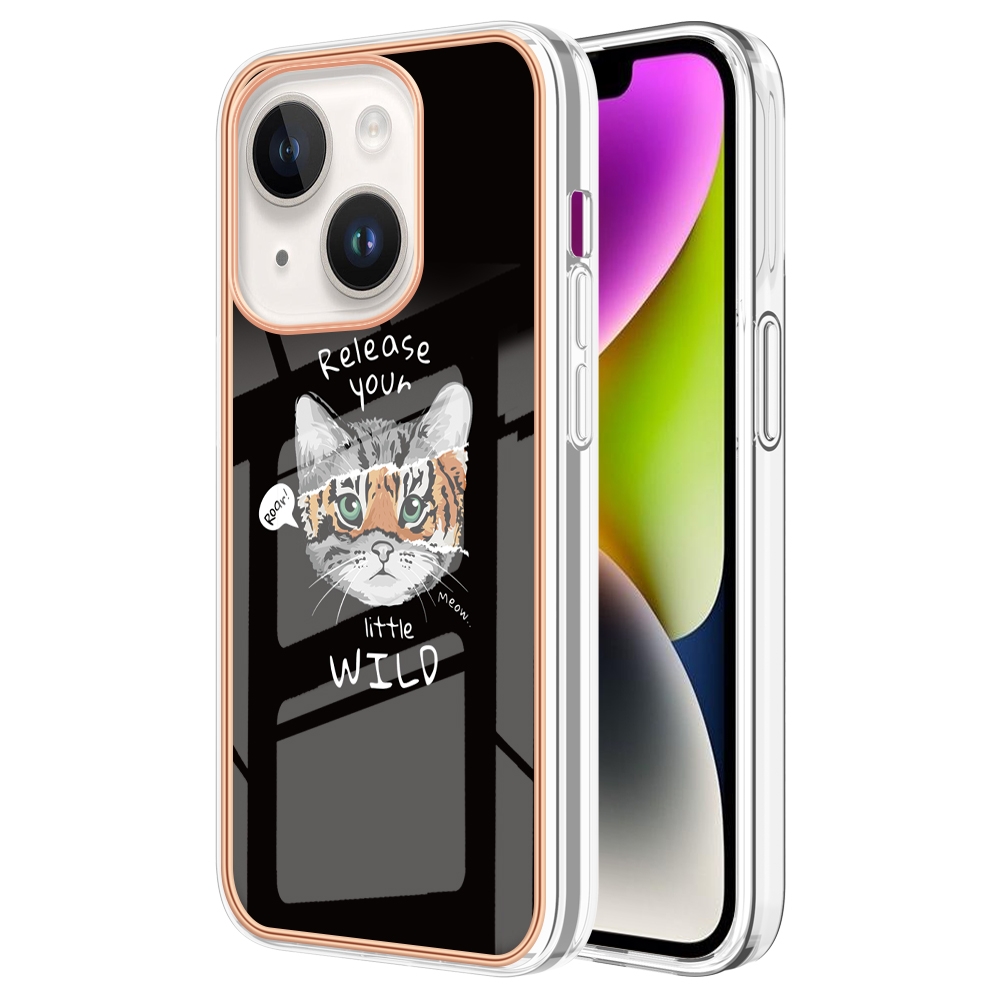 For iPhone 15 Plus Electroplating Marble Dual-side IMD Phone Case(Natural Growth) For iPhone 15 Plus Electroplating Marble Dual-side IMD Phone Case(Natural Growth)