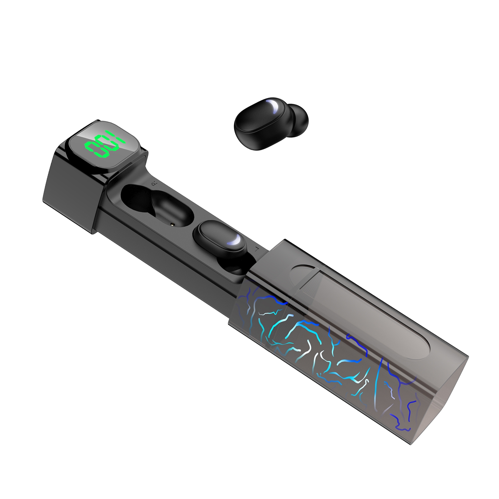 E50 Colorful Light Intelligent Digital Display Bluetooth Earphones E50 Colorful Light Intelligent Digital Display Bluetooth Earphones