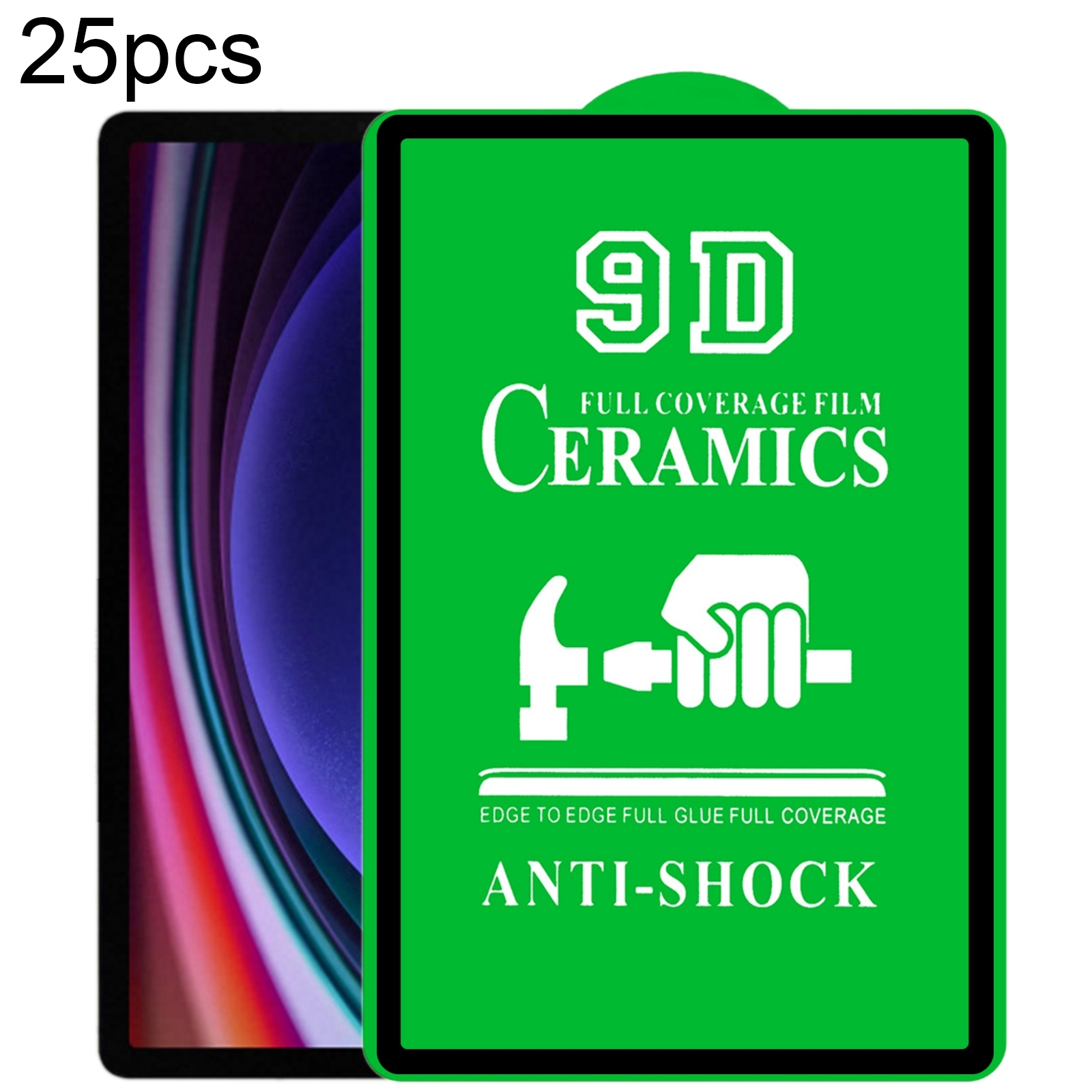 For Samsung Galaxy Tab S9 25pcs 9D Full Screen Full Glue Ceramic Film