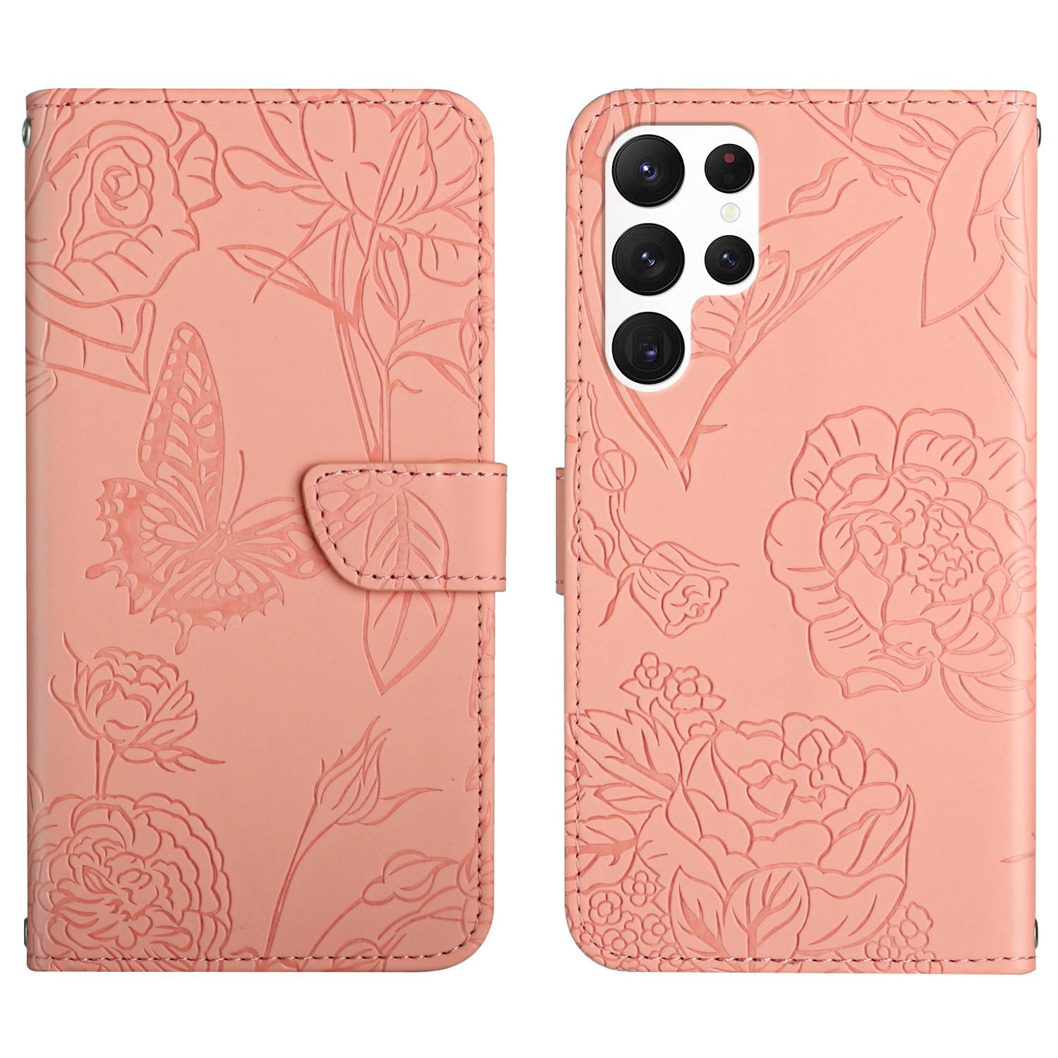 For Samsung Galaxy S24 Ultra 5G Skin Feel Butterfly Embossed Flip Leather Phone Case(Pink) For Samsung Galaxy S24 Ultra 5G Skin Feel Butterfly Embossed Flip Leather Phone Case(Pink)