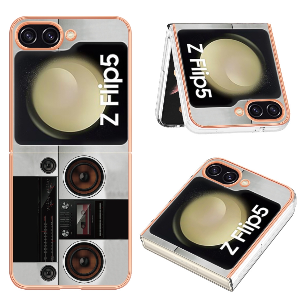 For Samsung Galaxy Z Flip5 Electroplating Marble Dual-side IMD Phone Case(Retro Radio) For Samsung Galaxy Z Flip5 Electroplating Marble Dual-side IMD Phone Case(Retro Radio)