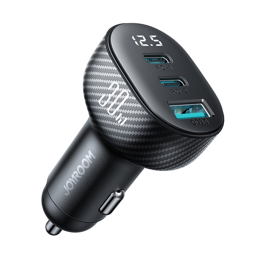 JOYROOM JR-CCD04 30W Dual PD + QC3.0 Ports Digital Display Car Charger(Black) JOYROOM JR-CCD04 30W Dual PD + QC3.0 Ports Digital Display Car Charger(Black)