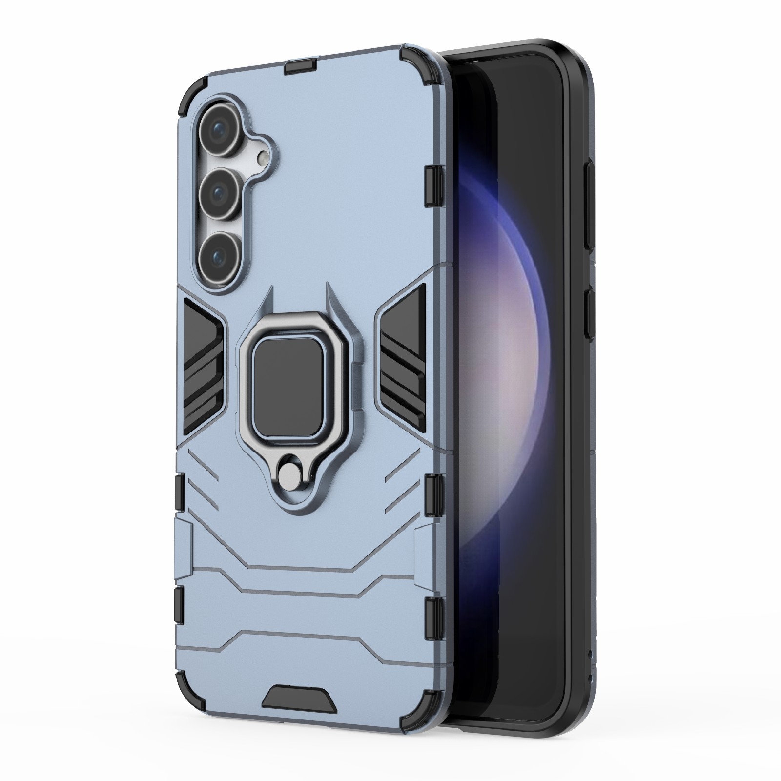 For Samsung Galaxy S23 FE 5G PC + TPU Shockproof Protective Phone Case with Magnetic Ring Holder(Navy Blue) For Samsung Galaxy S23 FE 5G PC + TPU Shockproof Protective Phone Case with Magnetic Ring Holder(Navy Blue)