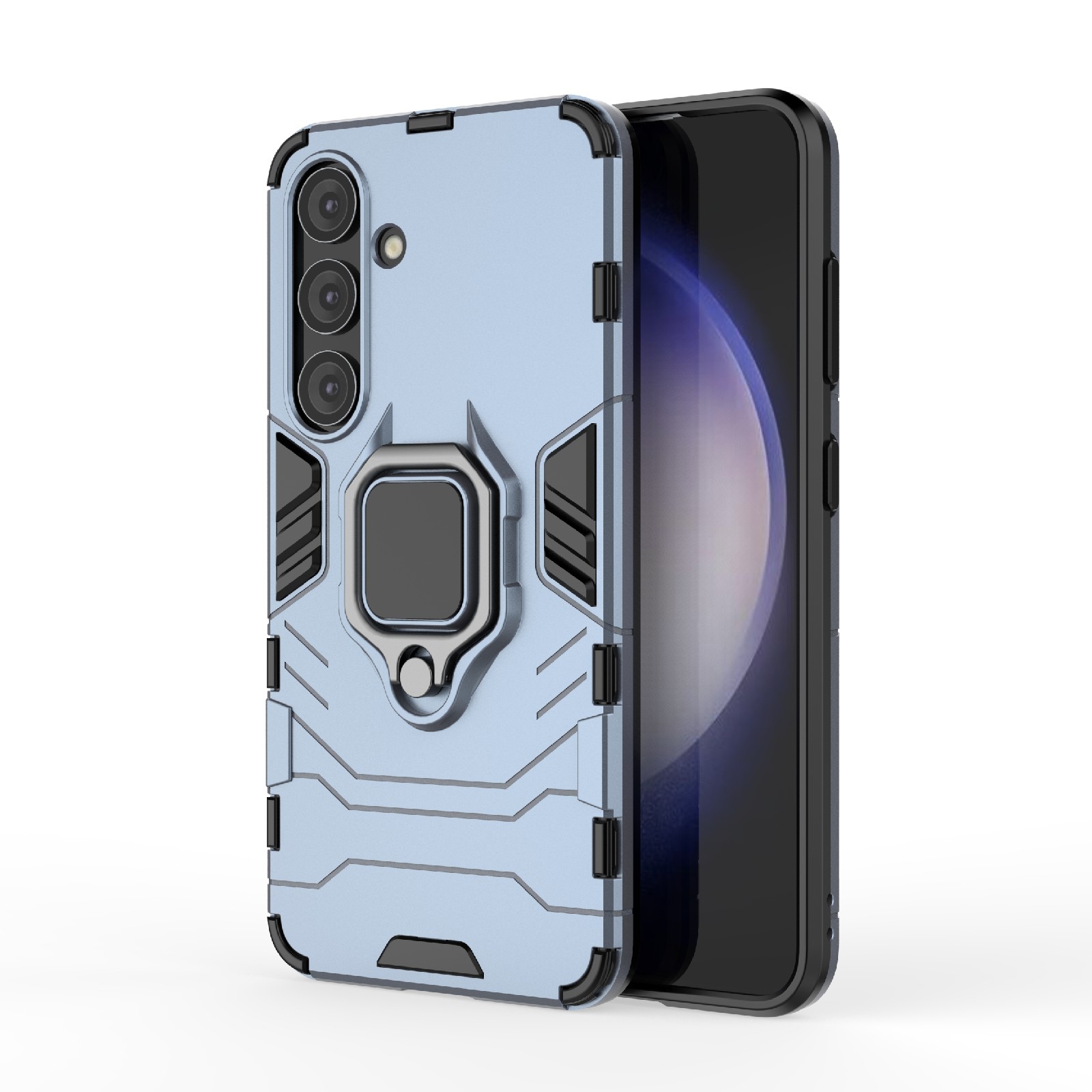 For Samsung Galaxy S24 5G PC + TPU Shockproof Protective Phone Case with Magnetic Ring Holder(Navy Blue) For Samsung Galaxy S24 5G PC + TPU Shockproof Protective Phone Case with Magnetic Ring Holder(Navy Blue)
