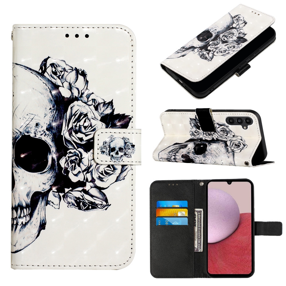 For Samsung Galaxy S23 FE 5G 3D Painting Horizontal Flip Leather Phone Case(Skull) For Samsung Galaxy S23 FE 5G 3D Painting Horizontal Flip Leather Phone Case(Skull)