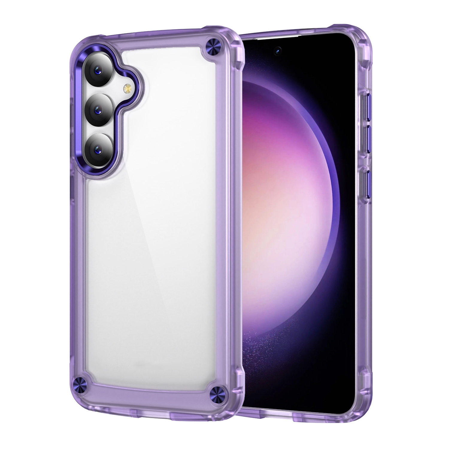 For Samsung Galaxy S24 5G Skin Feel TPU + PC Phone Case(Transparent Purple) For Samsung Galaxy S24 5G Skin Feel TPU + PC Phone Case(Transparent Purple)