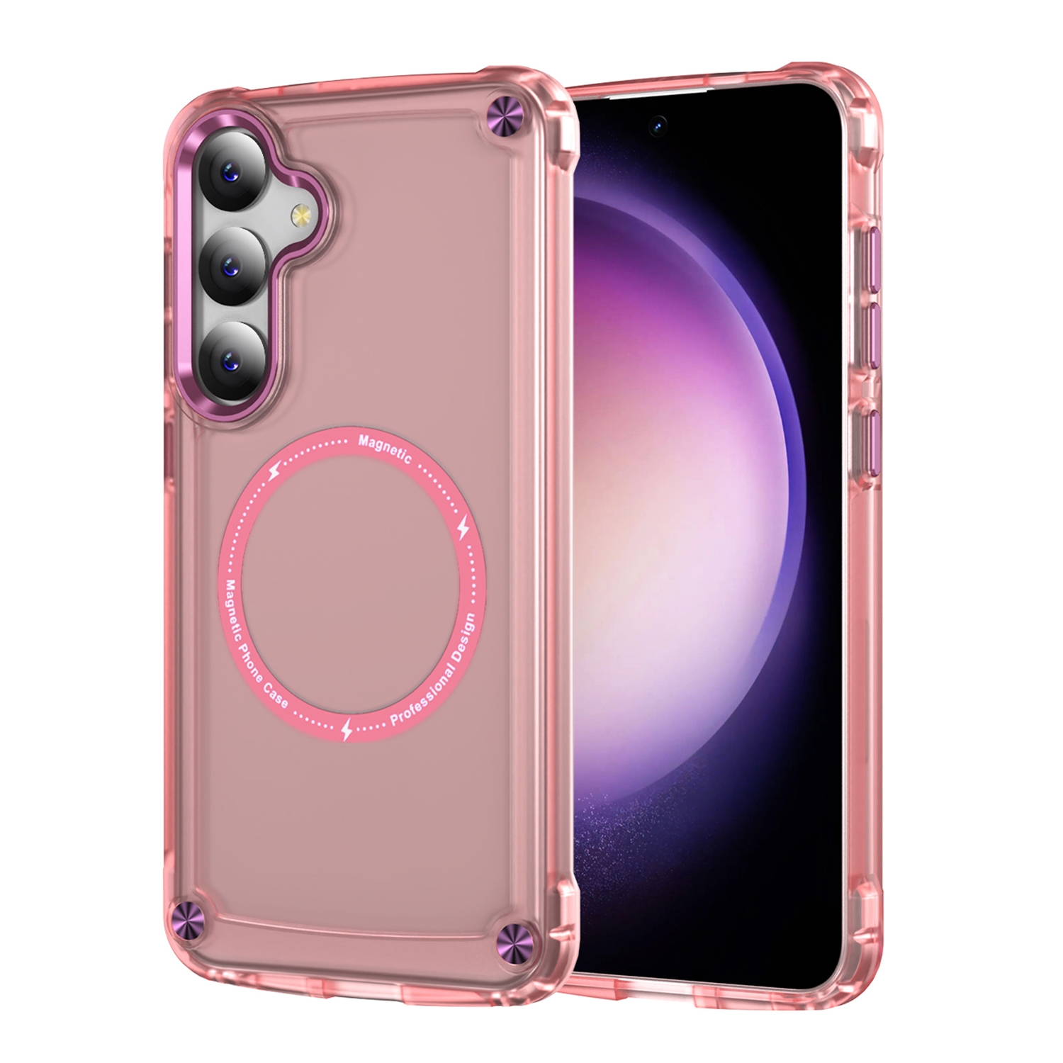 For Samsung Galaxy S25 5G Skin Feel TPU + PC MagSafe Magnetic Phone Case(Transparent Pink) For Samsung Galaxy S25 5G Skin Feel TPU + PC MagSafe Magnetic Phone Case(Transparent Pink)