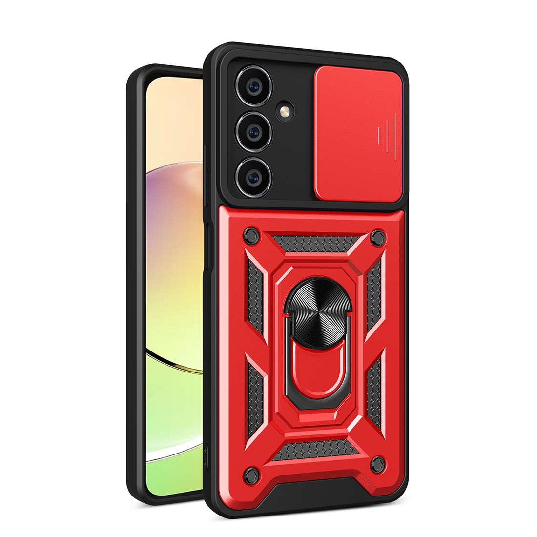 For Samsung Galaxy S23 FE 5G Sliding Camera Cover Design TPU+PC Phone Case(Red) For Samsung Galaxy S23 FE 5G Sliding Camera Cover Design TPU+PC Phone Case(Red)
