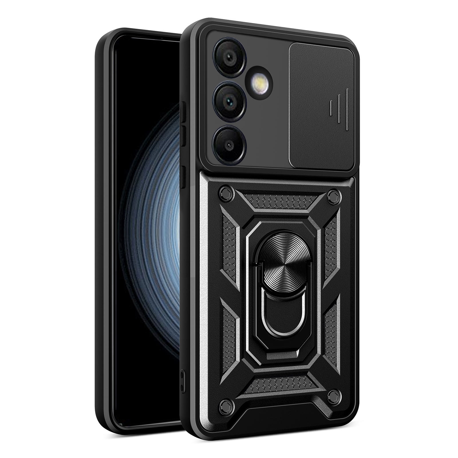 For Samsung Galaxy S24 FE 5G Sliding Camera Cover Design TPU+PC Phone Case(Black) For Samsung Galaxy S24 FE 5G Sliding Camera Cover Design TPU+PC Phone Case(Black)