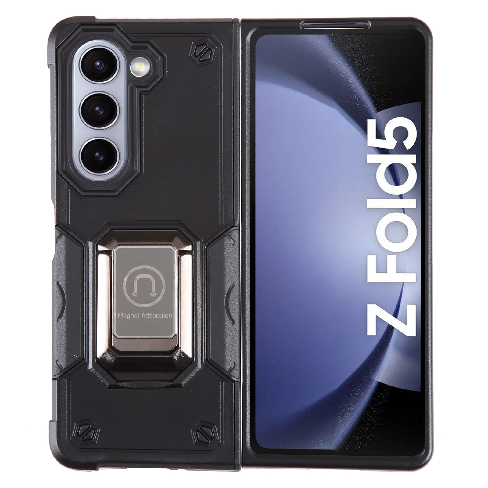 For Samsung Galaxy Z Fold5 Non-slip Shockproof Armor Phone Case(Black) For Samsung Galaxy Z Fold5 Non-slip Shockproof Armor Phone Case(Black)