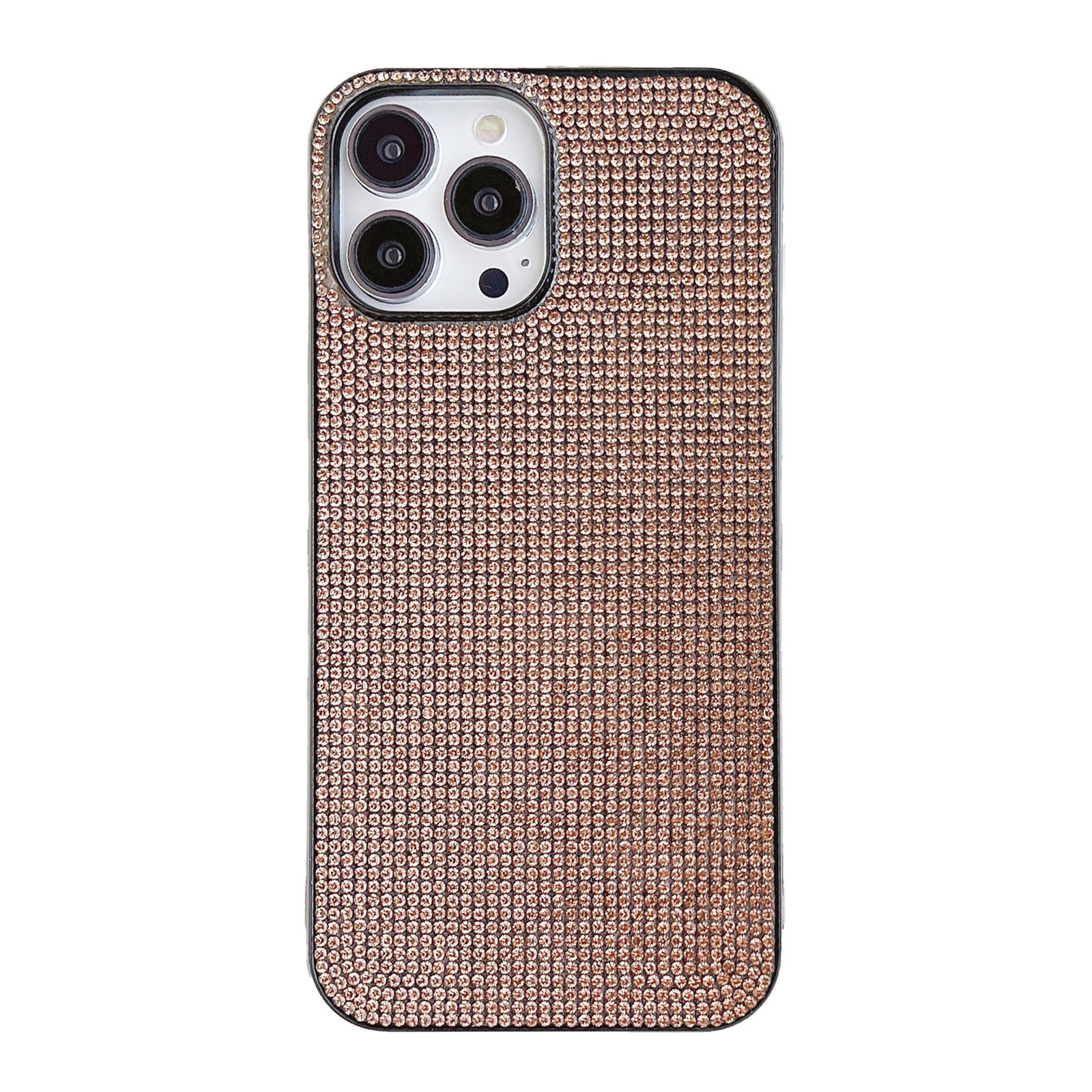 For iPhone 14 Pro Max Solid Color Diamond TPU Phone Case(Rose Gold) For iPhone 14 Pro Max Solid Color Diamond TPU Phone Case(Rose Gold)