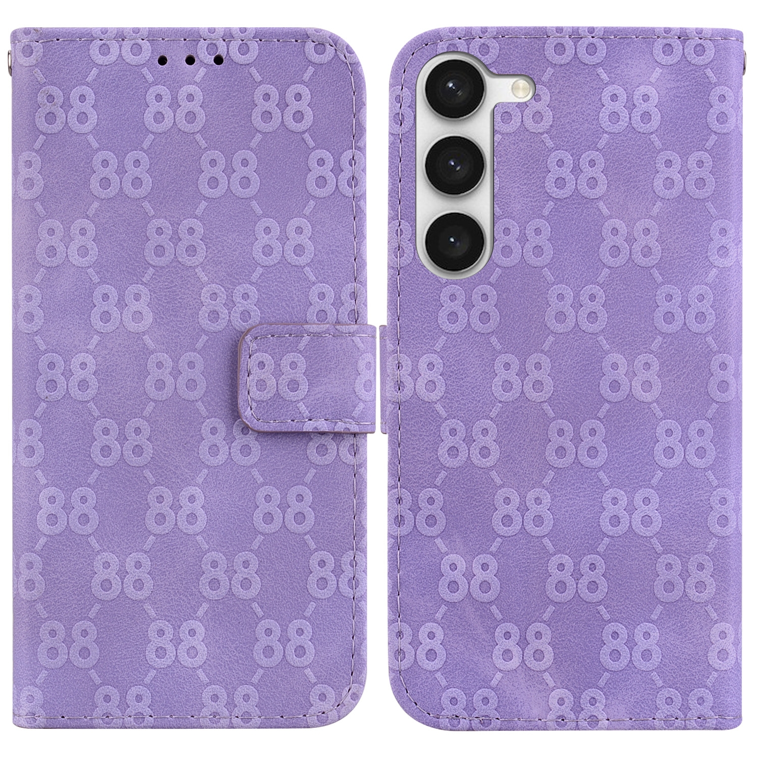 For Samsung Galaxy S23+ 5G Double 8-shaped Embossed Leather Phone Case(Purple) For Samsung Galaxy S23+ 5G Double 8-shaped Embossed Leather Phone Case(Purple)