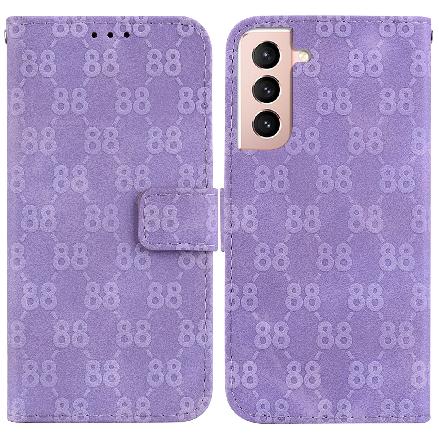 For Samsung Galaxy S21+ 5G Double 8-shaped Embossed Leather Phone Case(Purple) For Samsung Galaxy S21+ 5G Double 8-shaped Embossed Leather Phone Case(Purple)