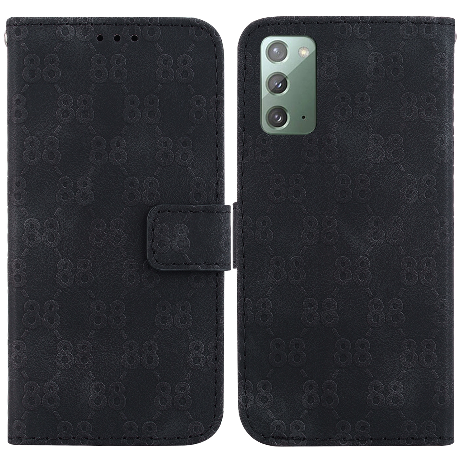 For Samsung Galaxy Note20 Double 8-shaped Embossed Leather Phone Case(Black) For Samsung Galaxy Note20 Double 8-shaped Embossed Leather Phone Case(Black)