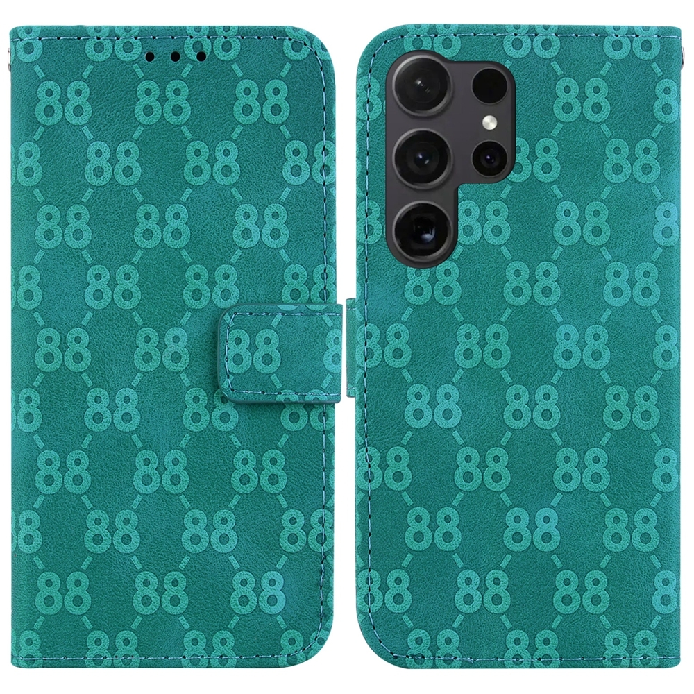 For Samsung Galaxy S24 Ultra 5G Double 8-shaped Embossed Leather Phone Case(Green) For Samsung Galaxy S24 Ultra 5G Double 8-shaped Embossed Leather Phone Case(Green)
