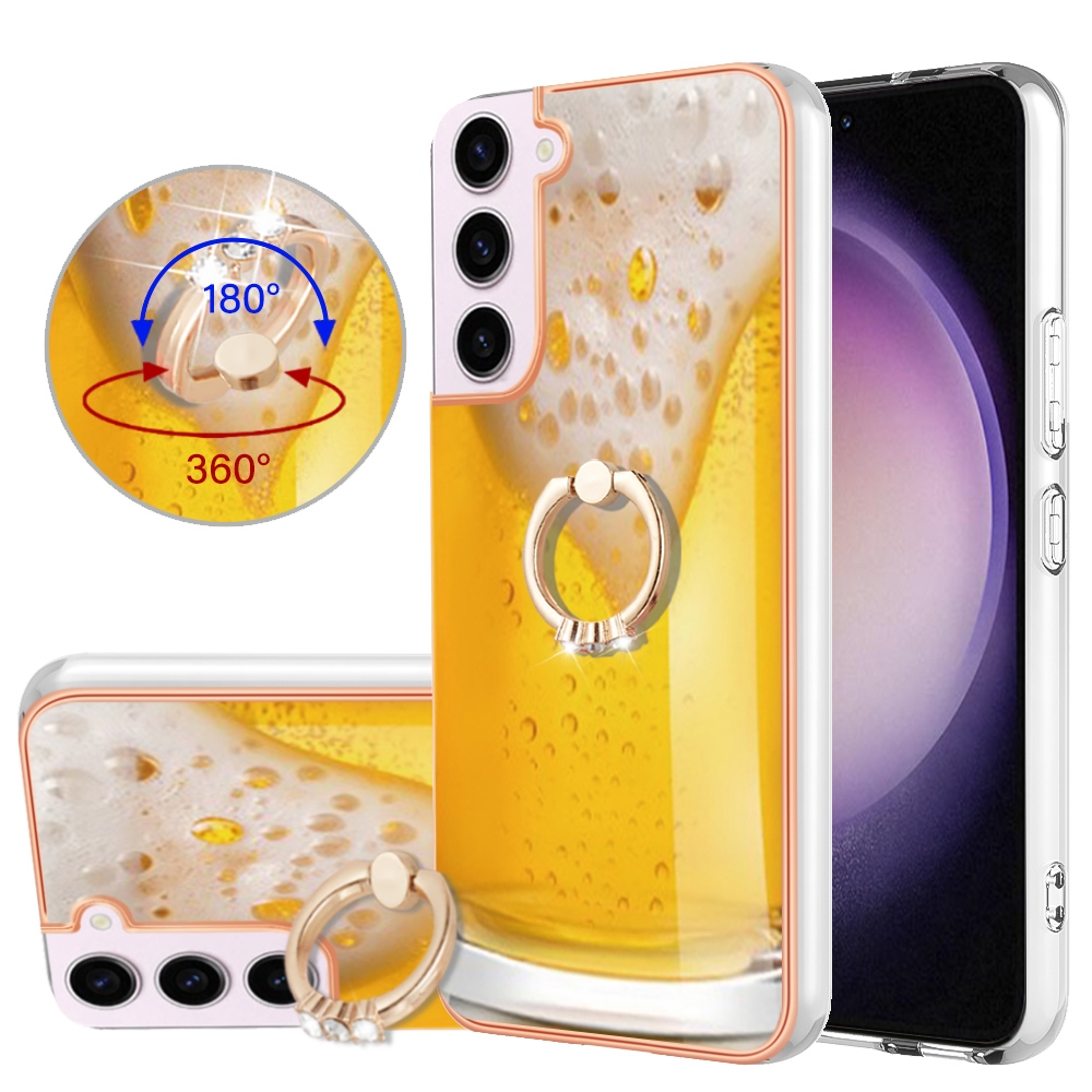 For Samsung Galaxy S22 5G Electroplating Dual-side IMD Phone Case with Ring Holder(Draft Beer) For Samsung Galaxy S22 5G Electroplating Dual-side IMD Phone Case with Ring Holder(Draft Beer)