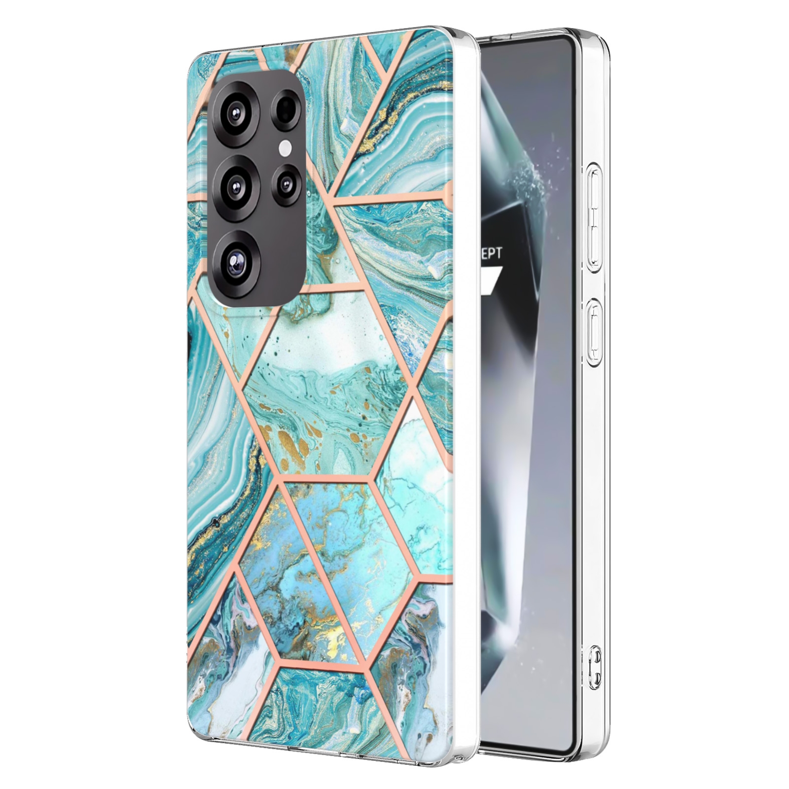 For Samsung Galaxy S25 Ultra 5G Electroplating Splicing Marble TPU Phone Case(Blue) For Samsung Galaxy S25 Ultra 5G Electroplating Splicing Marble TPU Phone Case(Blue)