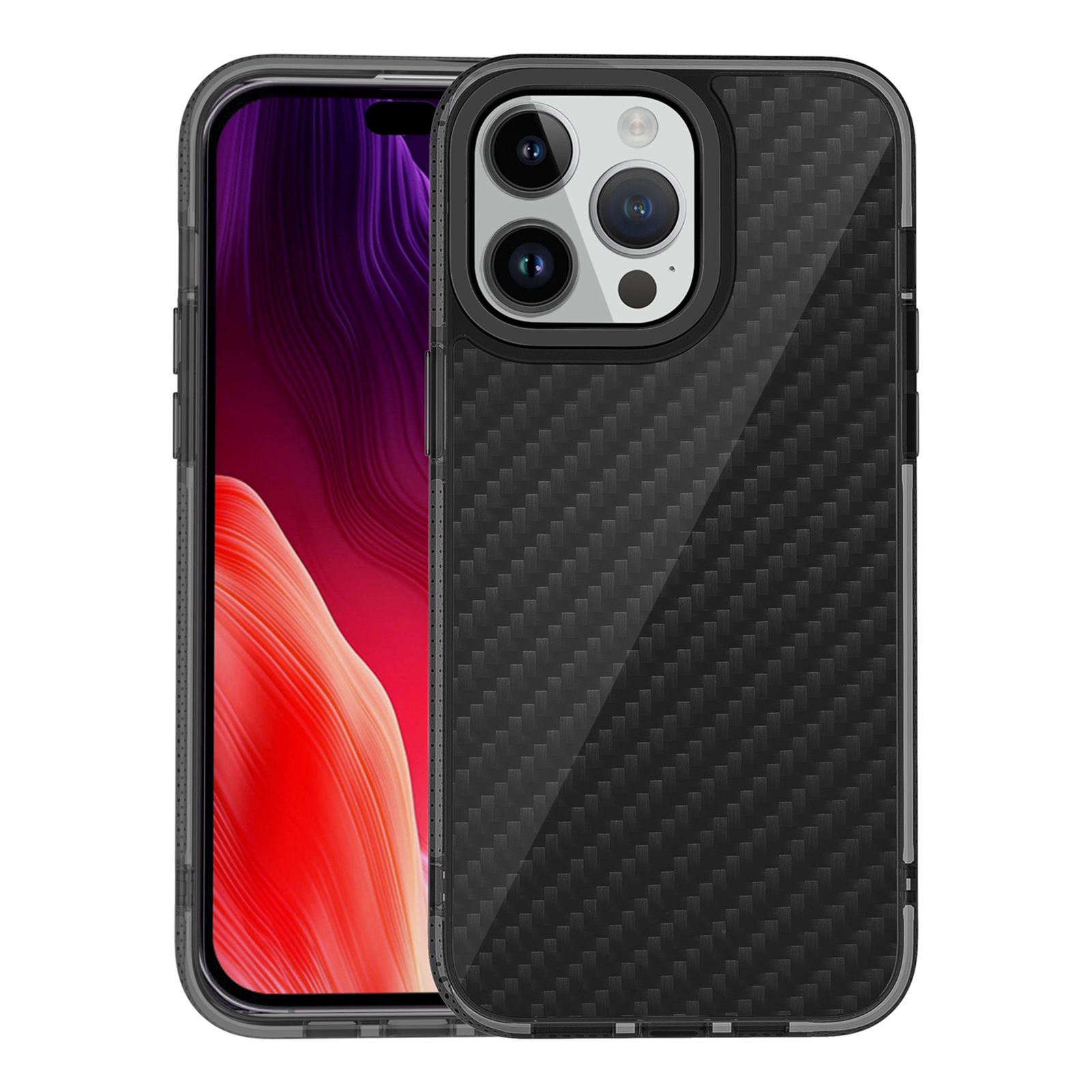 For iPhone 15 Pro Armor Carbon Fiber TPU + PC Phone Case(Black) For iPhone 15 Pro Armor Carbon Fiber TPU + PC Phone Case(Black)