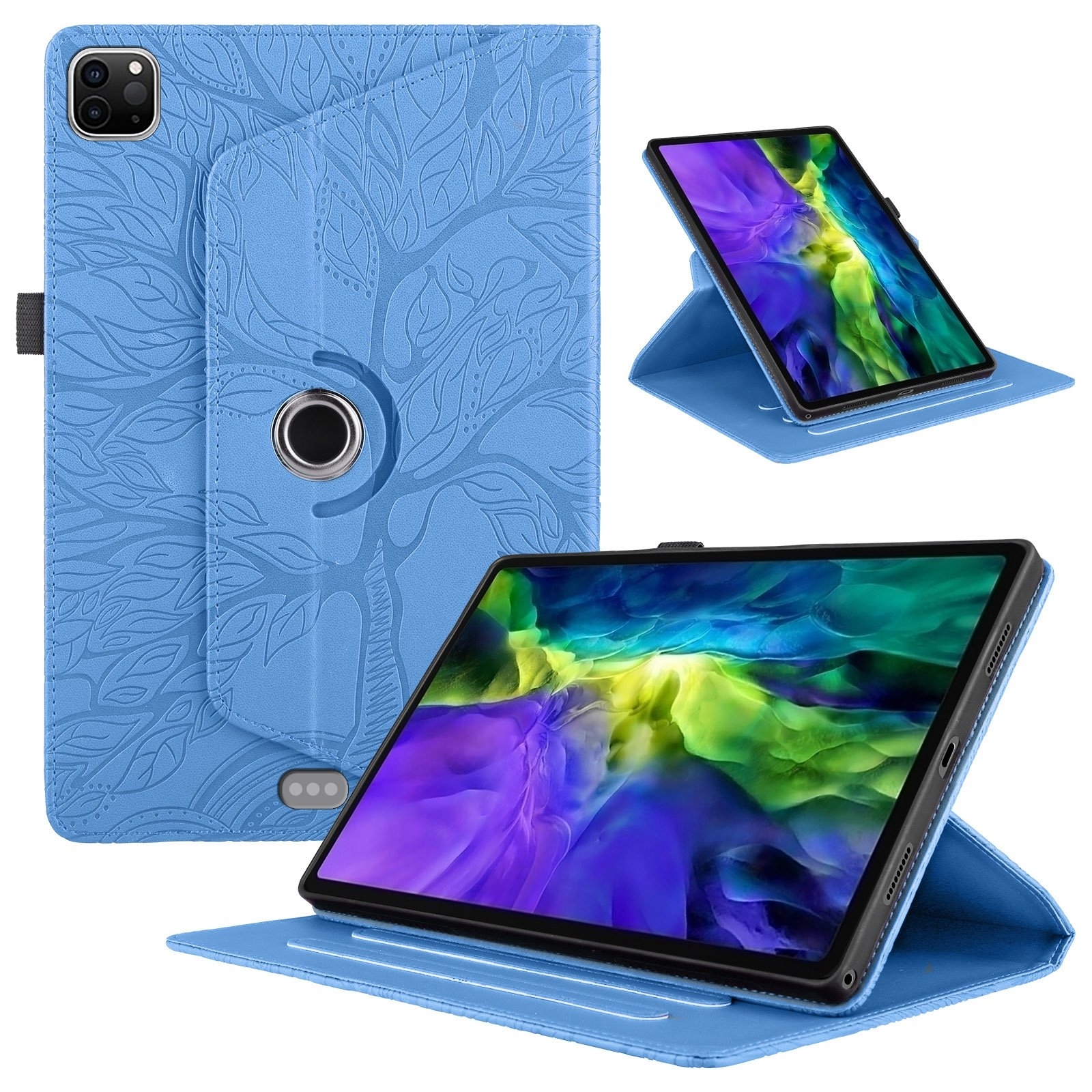 For iPad Pro 12.9 2022 / 2021 / 2020 Tree Life Embossed Rotation Leather Smart Tablet Case(Blue) For iPad Pro 12.9 2022 / 2021 / 2020 Tree Life Embossed Rotation Leather Smart Tablet Case(Blue)
