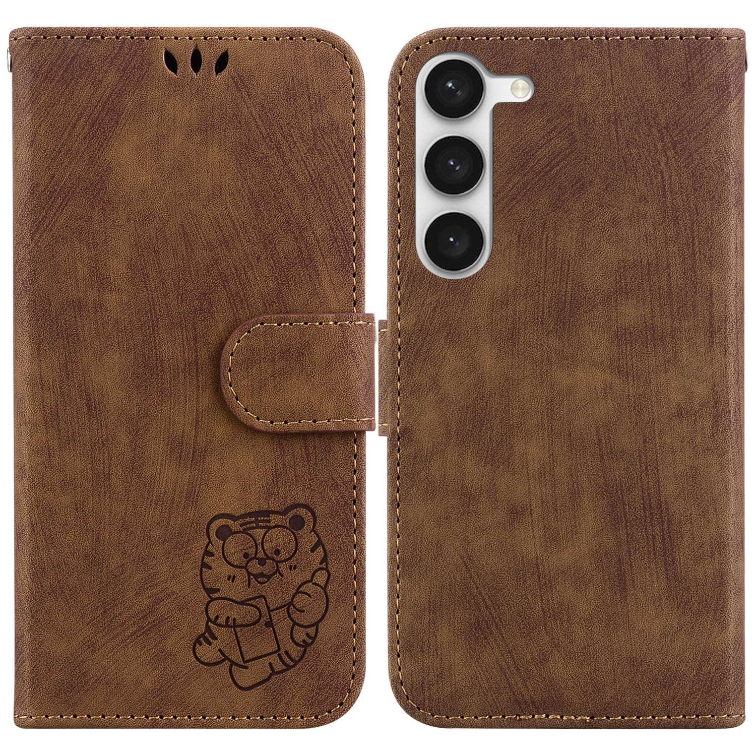 For Samsung Galaxy S23+ 5G Little Tiger Embossed Leather Phone Case(Brown) For Samsung Galaxy S23+ 5G Little Tiger Embossed Leather Phone Case(Brown)